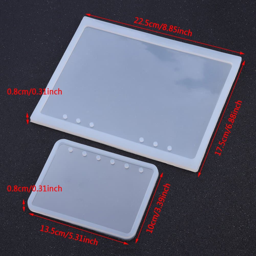 Hilitand Silicone Resin Art Decortive Notebook Cover Set | DIY Crystal & Dried Flower Design (21.6x16cm & 13.4x9.8cm) - view 2