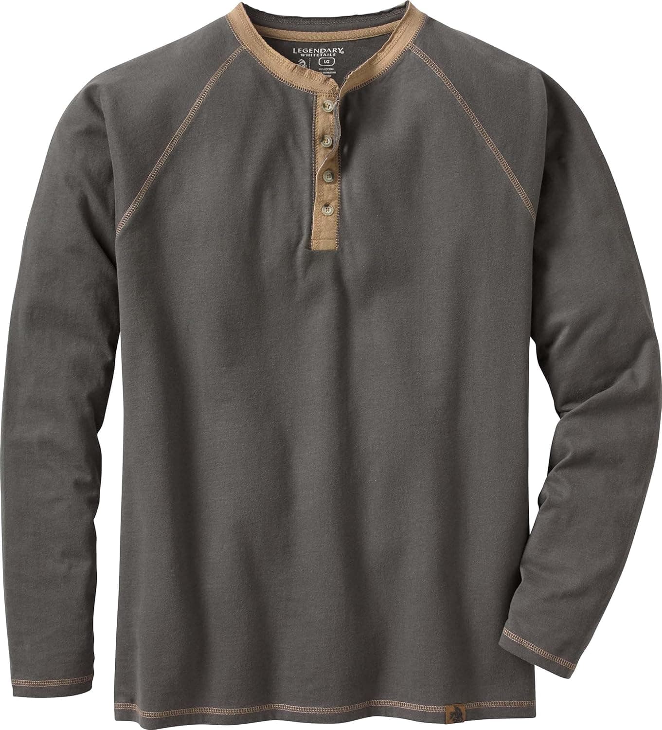 Legendary Whitetails Long Sleeve Cotton Henley Shirt Army | Rugged Outdoor Style (70-120 chars)