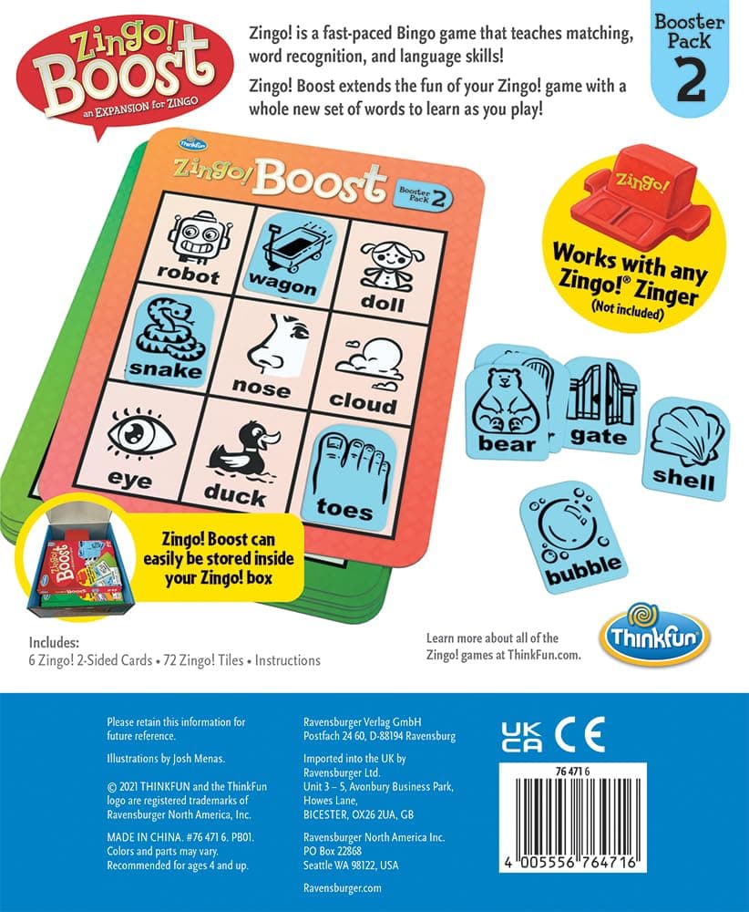ThinkFun Zingo! Booster Pack #2 - Expansion Pack for Kids 4+ | Brain Word Puzzle Game | Trusted by Families - view 5