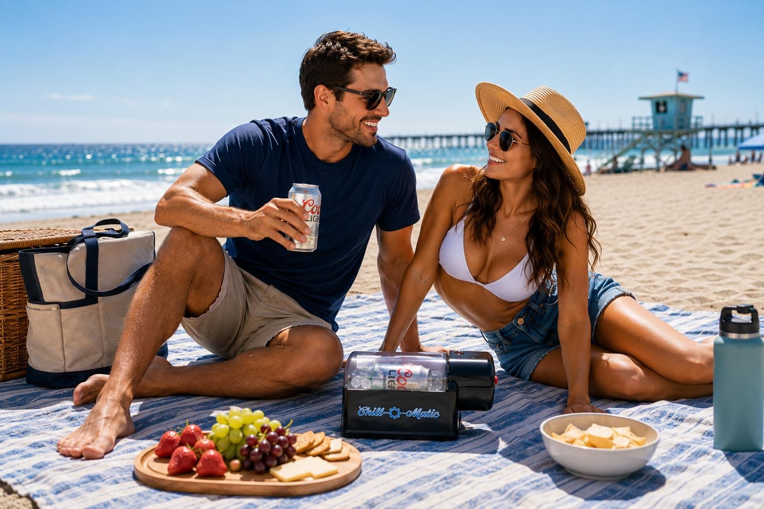 Chill-O-Matic Instant Beverage Cooler – Chill 12 oz Soda & Beer Cans in 60 Seconds – Portable Electric Drink Chiller for Tailgating, BBQs, Camping & Parties (Black) - view 8