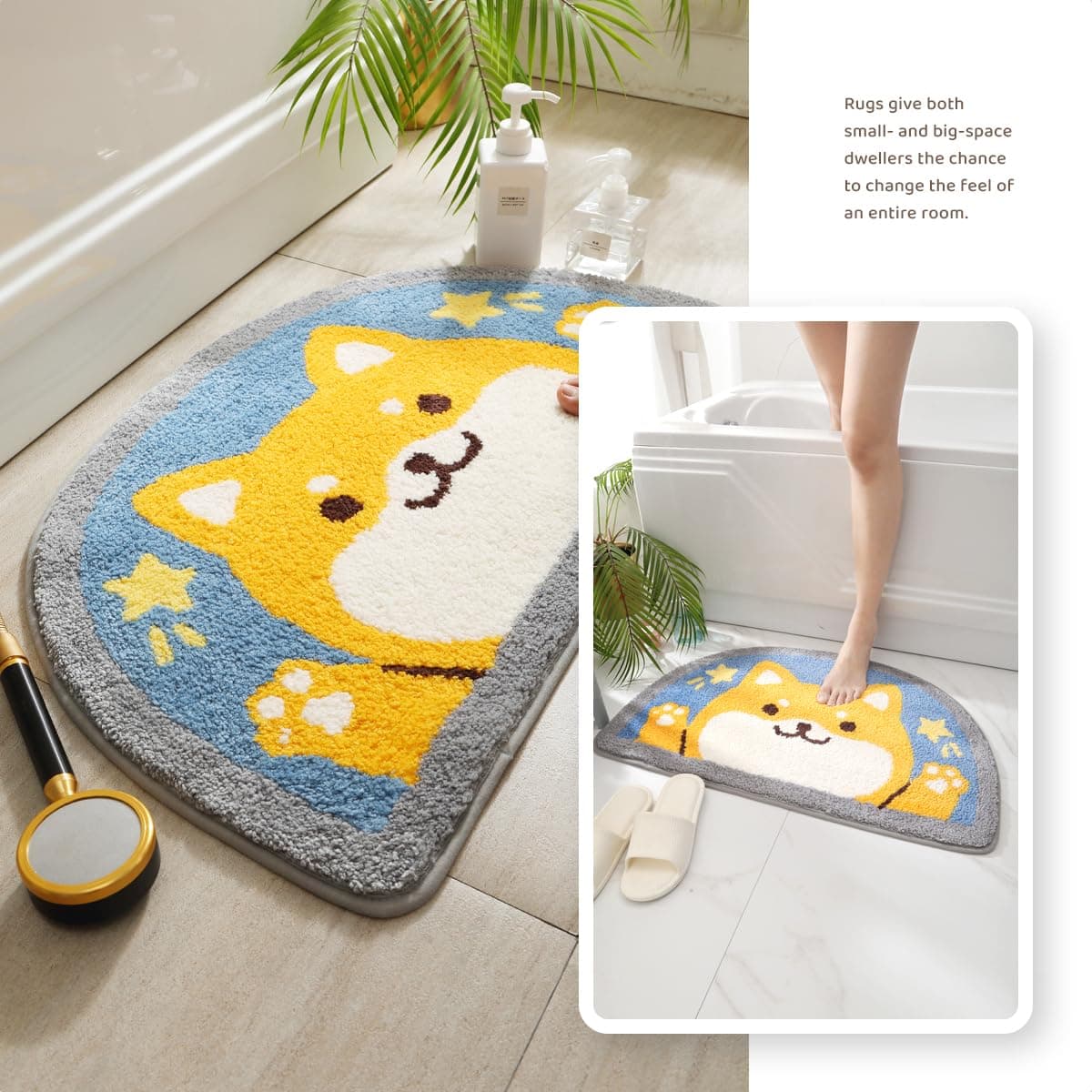 Molesun Shiba Inu Bath Mat 18x30 | Soft Microfiber Absorbent Rug for Bathroom & Kitchen - view 7