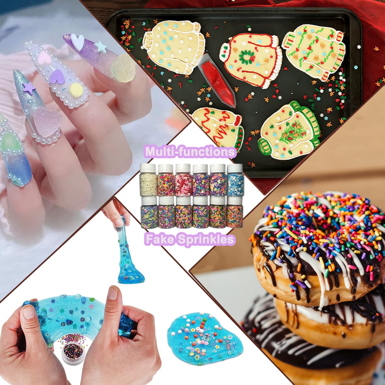 LIKETURE Fake Sprinkles 12 Jars 180g | DIY Nail Art & Resin Crafts | 12 Mixed Colors - view 5