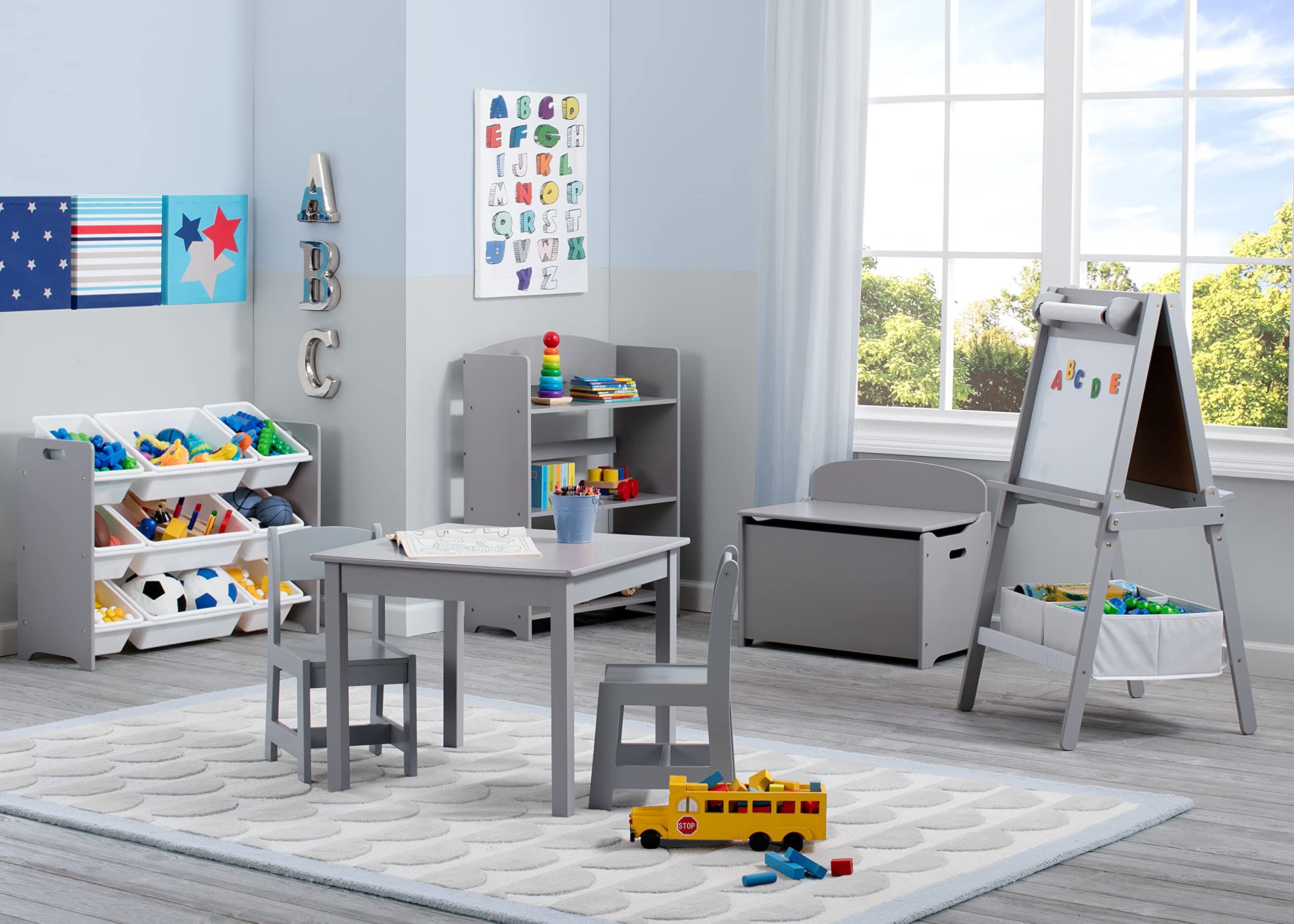 Delta Children MySize Bookshelf - Greenguard Gold Certified, Grey | Kid-Sized, Sturdy Wood Bookcase for Kids - view 5