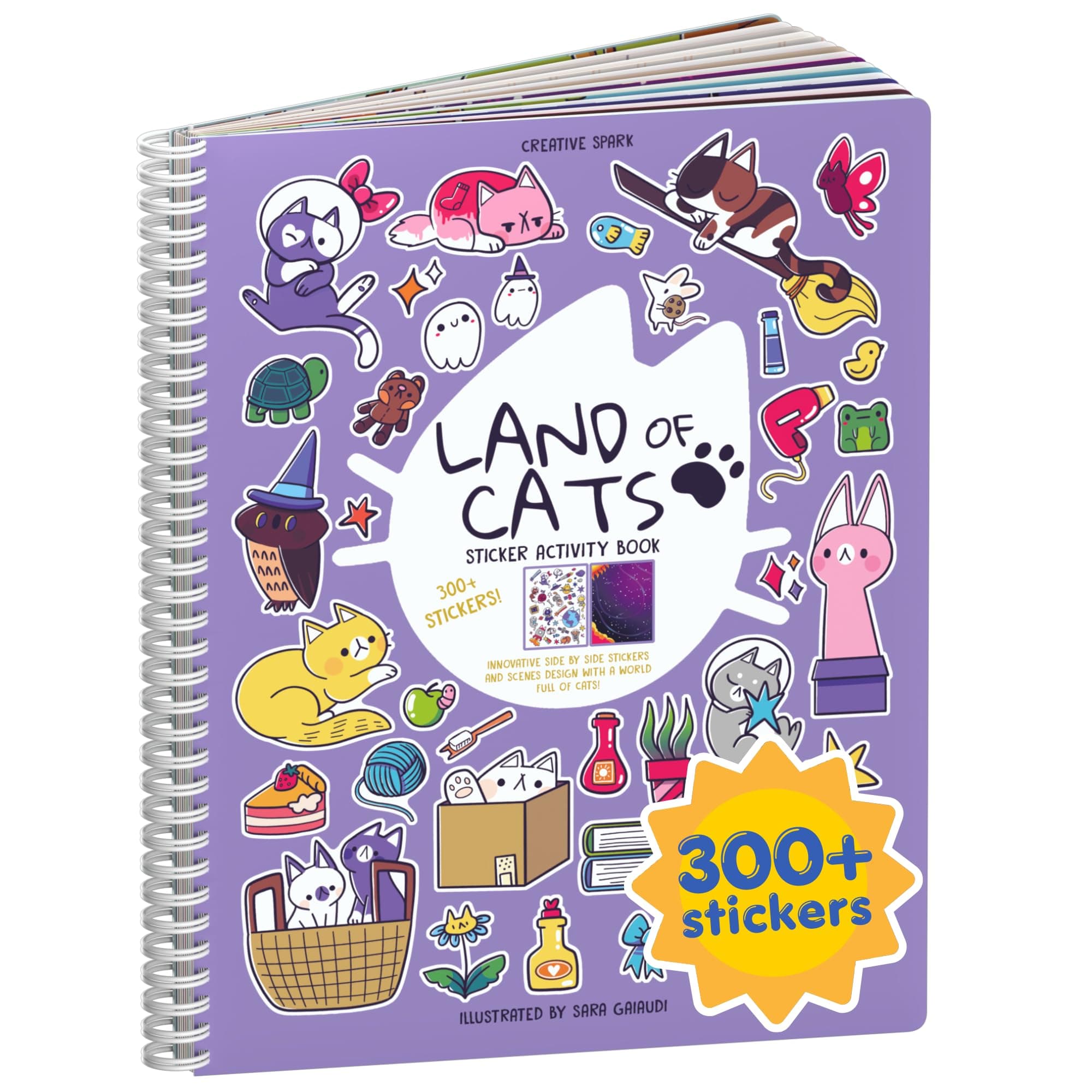 CUPKIN Land of Cats Sticker Book | Toddler Road Trip Coloring and Sticker Book for Ages 2-8 Years - main product image
