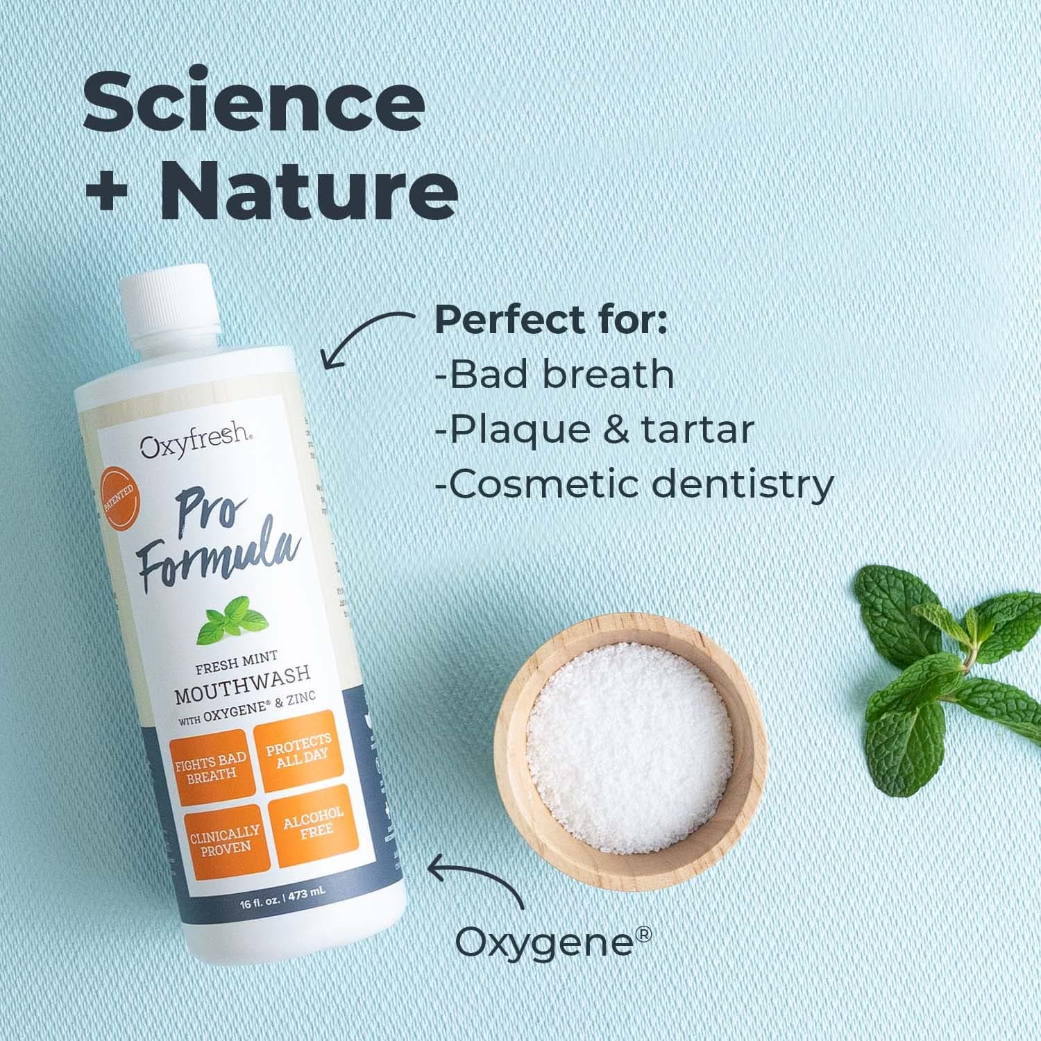 Oxyfresh Premium Pro Formula Fresh Mint Mouthwash – Patented Zinc Mouthwash for Adults - view 4
