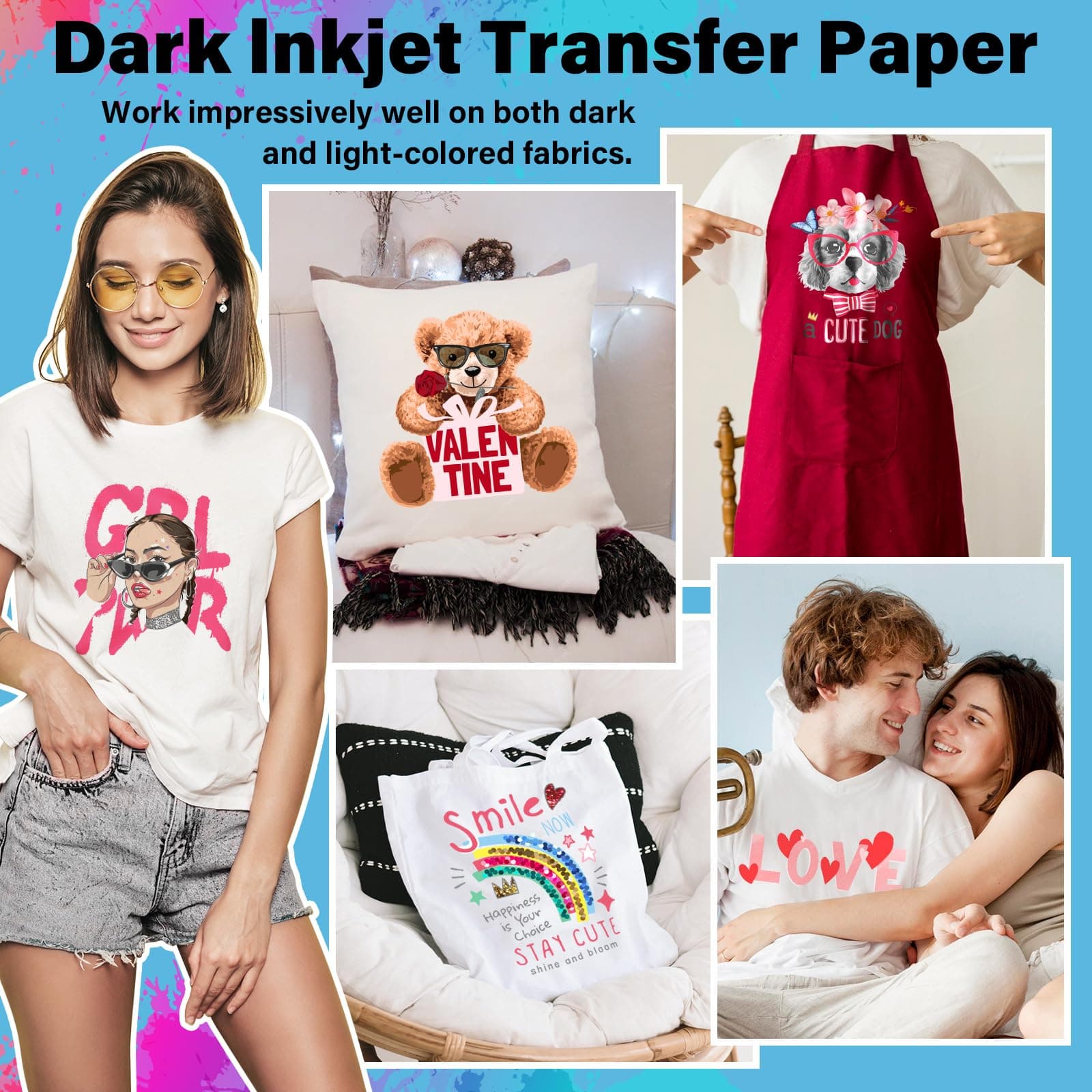 TECKWRAP Printable Heat Transfer Paper for T-Shirts 15 Sheets, 8.3" X 11.7" | Vibrant Colors & Durable Wash - view 7