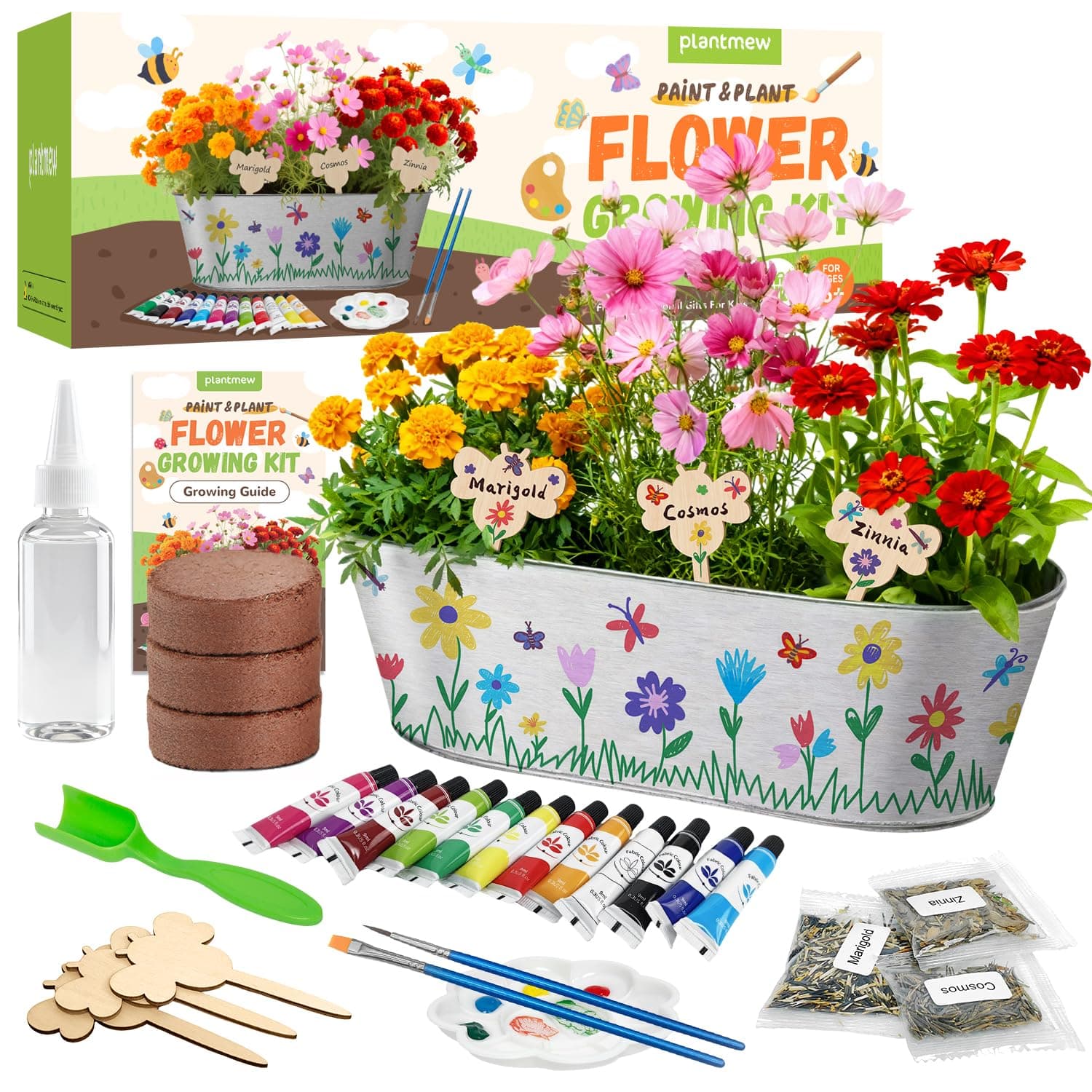PLANTMEW Paint & Plant Flower Growing Kit for Kids | Creative Gardening Set for Ages 5-12 - main product image