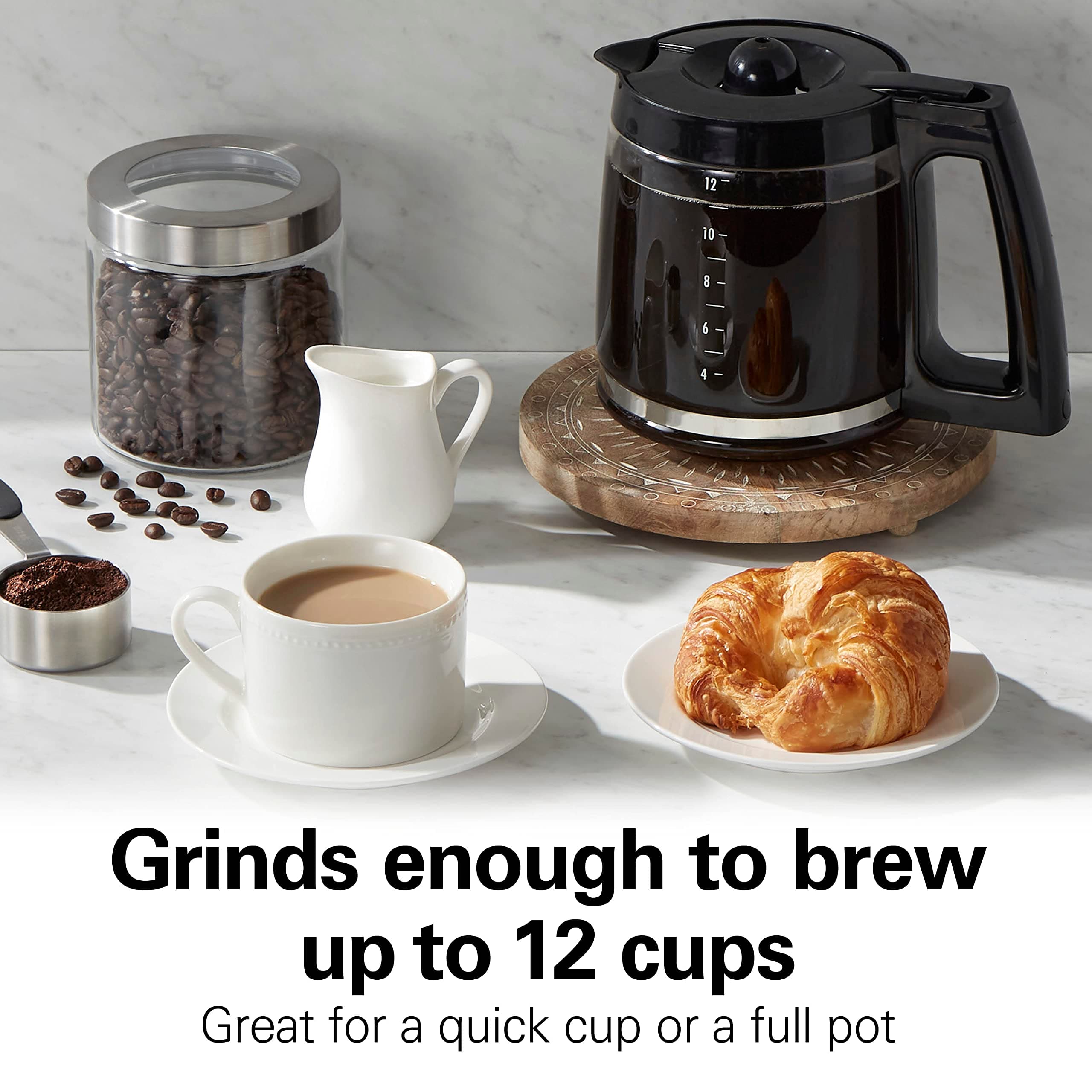 Hamilton Beach Fresh Grind Electric Coffee Grinder for Up to 12 Cups | Removable Stainless Steel Bowl & Quiet Operation - view 3