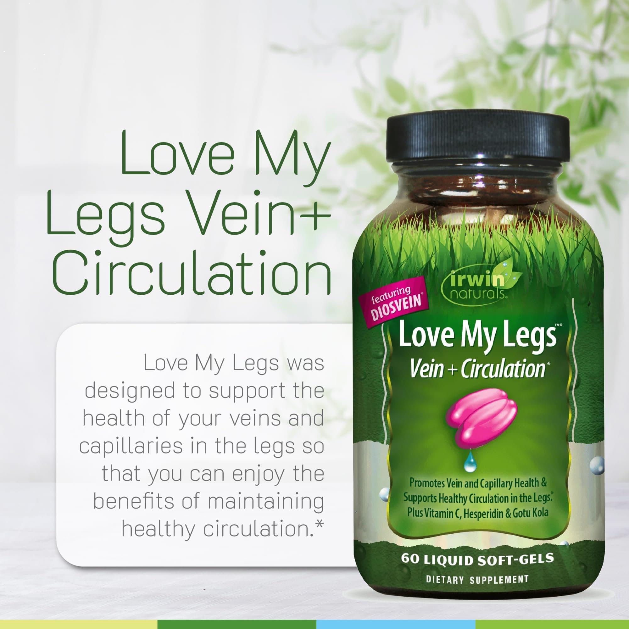 Irwin Naturals Love My Legs Vein & Circulation Support Supplement 60ct | Supports Healthy Veins & Circulation - view 5