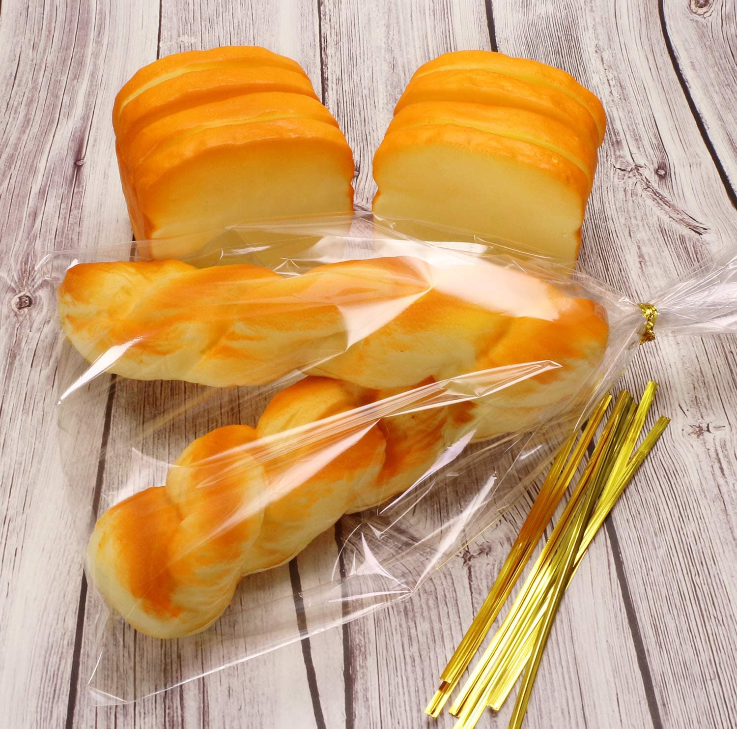 Mini Skater Food Storage Bag 50pcs | Durable, Non-Toxic, Clear & Gold Twist Ties - view 4