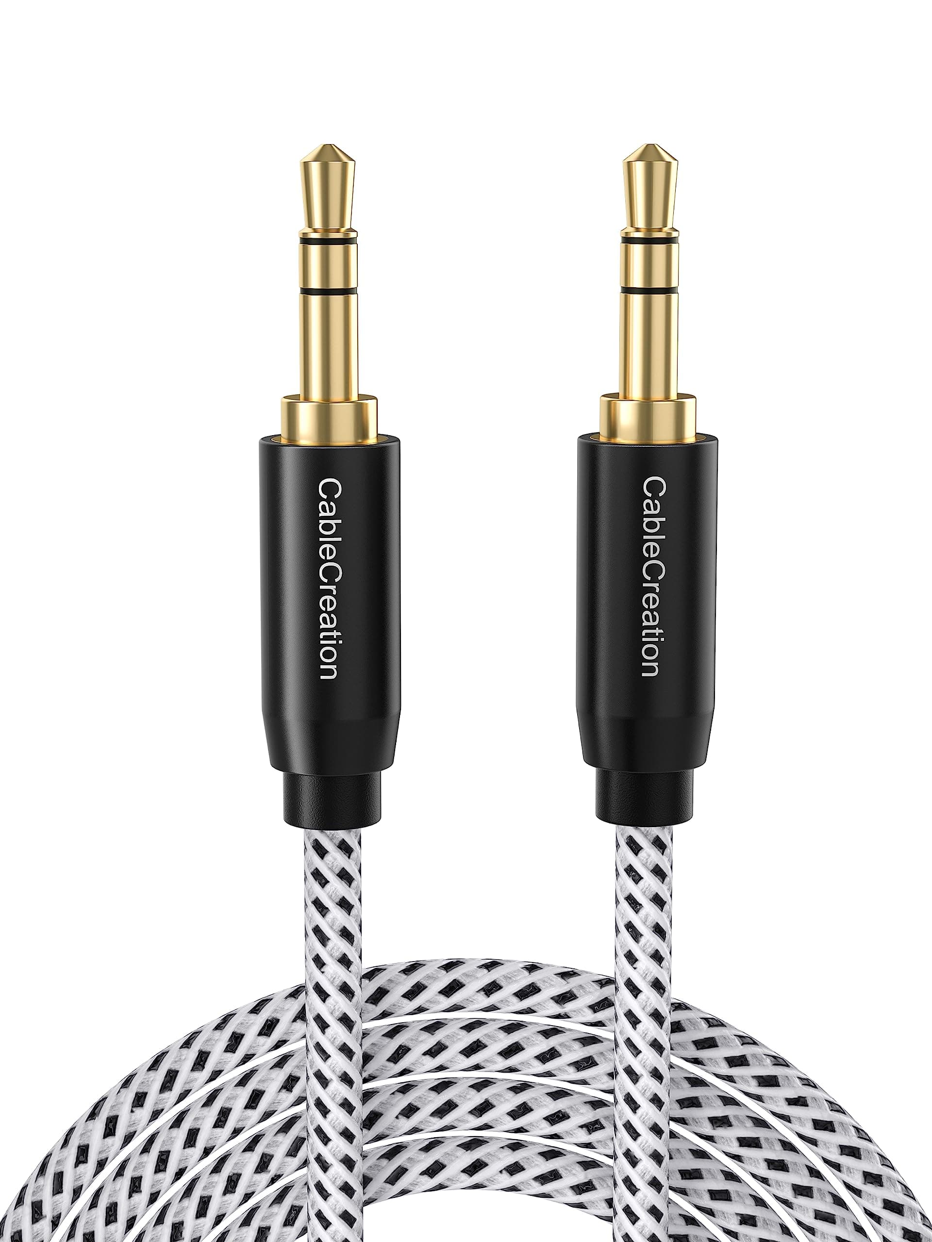 CableCreation 6FT Aux Cable 3.5mm Stereo Audio Cord | Gold Plated Connectors, Double Shielded, Tangle-Free Design - main product image