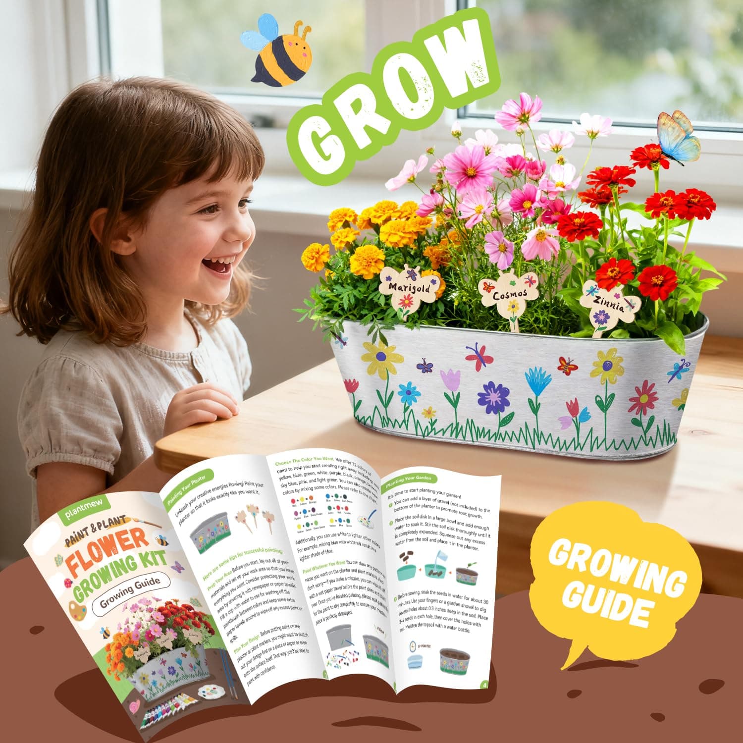 PLANTMEW Paint & Plant Flower Growing Kit for Kids | Creative Gardening Set for Ages 5-12 - view 7