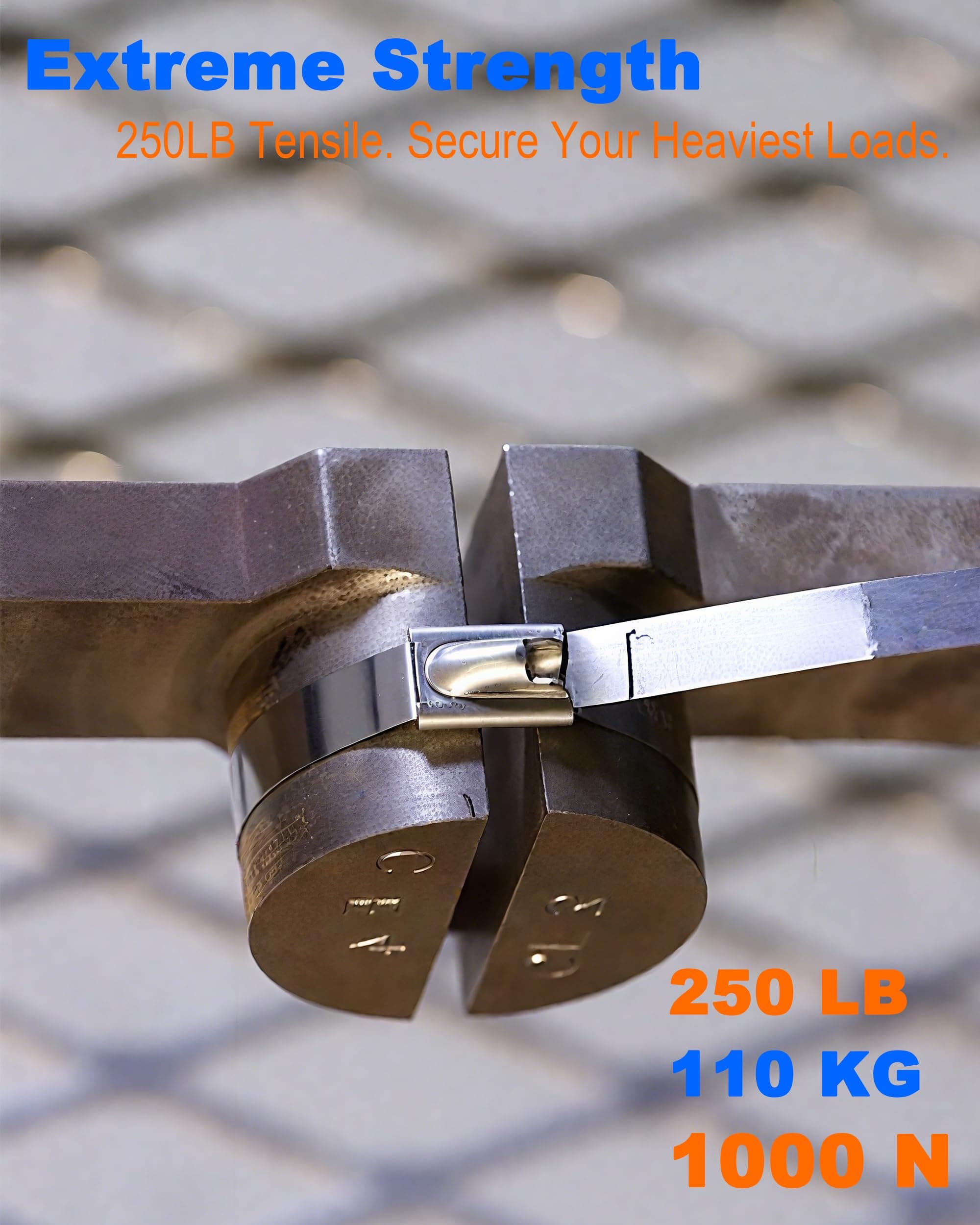 ZOOSUNX Metal Zip Ties 11.8 Inch | Heavy Duty Stainless Steel, 198 lbs Tensile Strength, Heat Resistant - for Auto & Industrial Use - view 5
