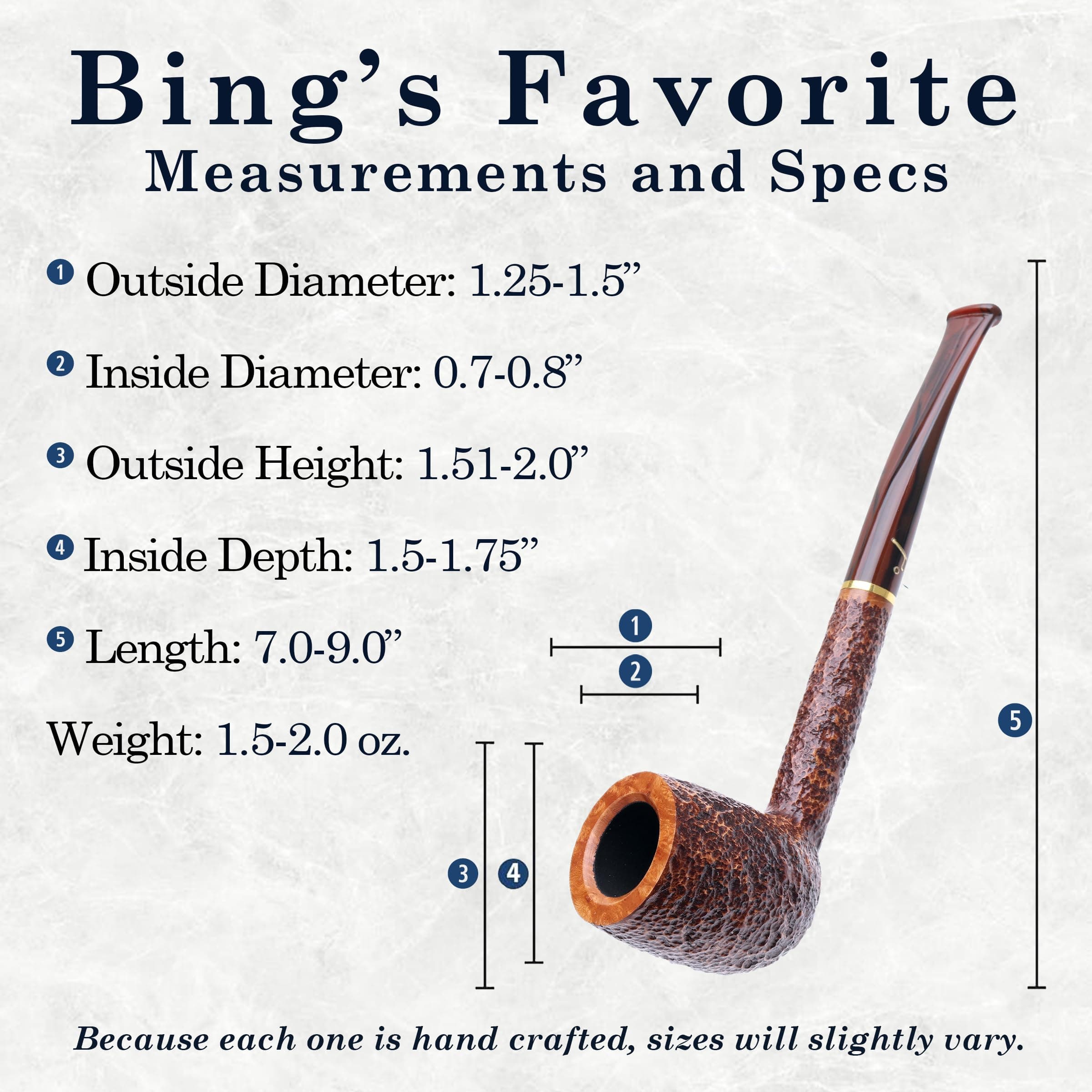 Savinelli Bing's Collection - Long Straight Billiard (Rustic Finish) | Handcrafted Italian Briar Pipe - view 3