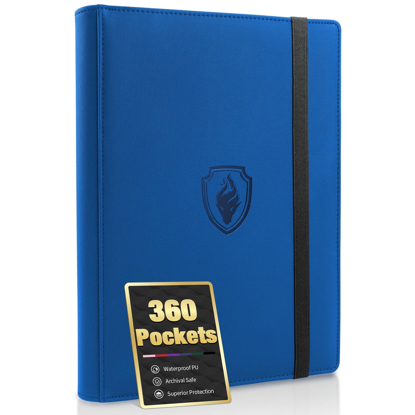 Fabmaker 9 Pocket Card Binder for 360 Cards, Royal Blue | Large Capacity Archival Safe Display Album - main product image