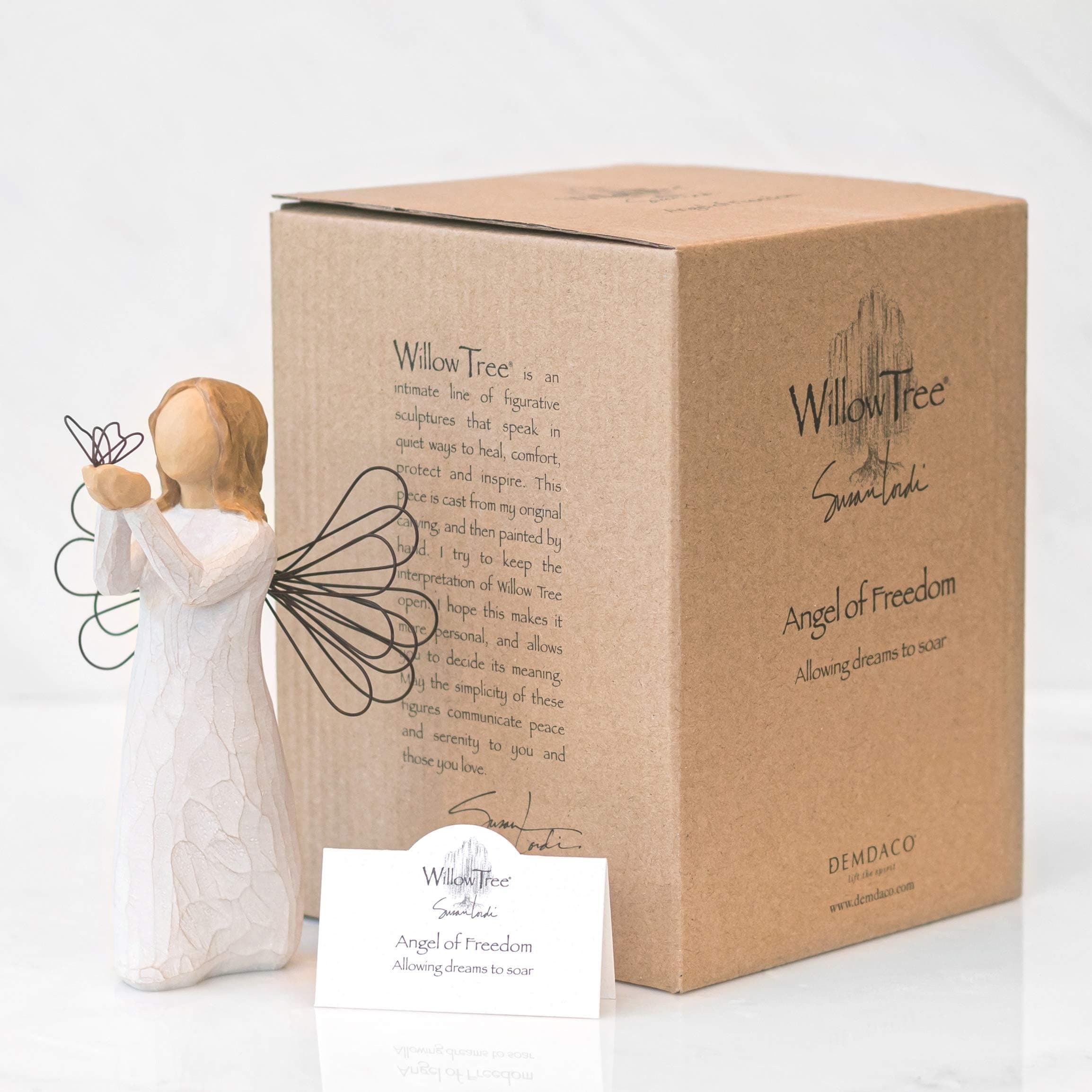 Willow Tree Angel of Freedom Sculpted Hand-Painted Figurine 5x5 in Natural, Inspirational, Hand-Carved - view 5