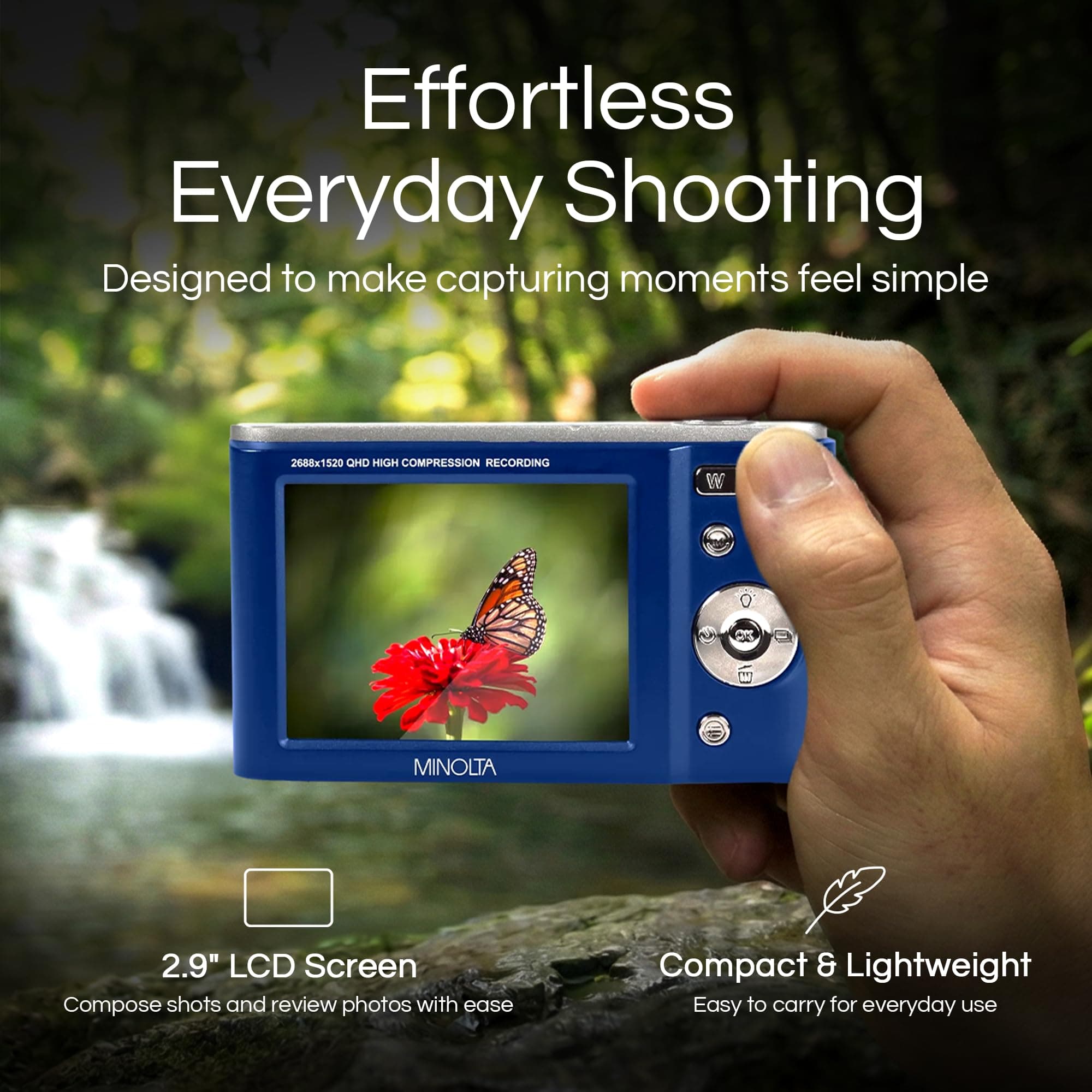 Minolta MND20 44MP Digital Camera 2.7K Ultra HD | Compact, 16X Zoom, 44MP CMOS Sensor - view 3