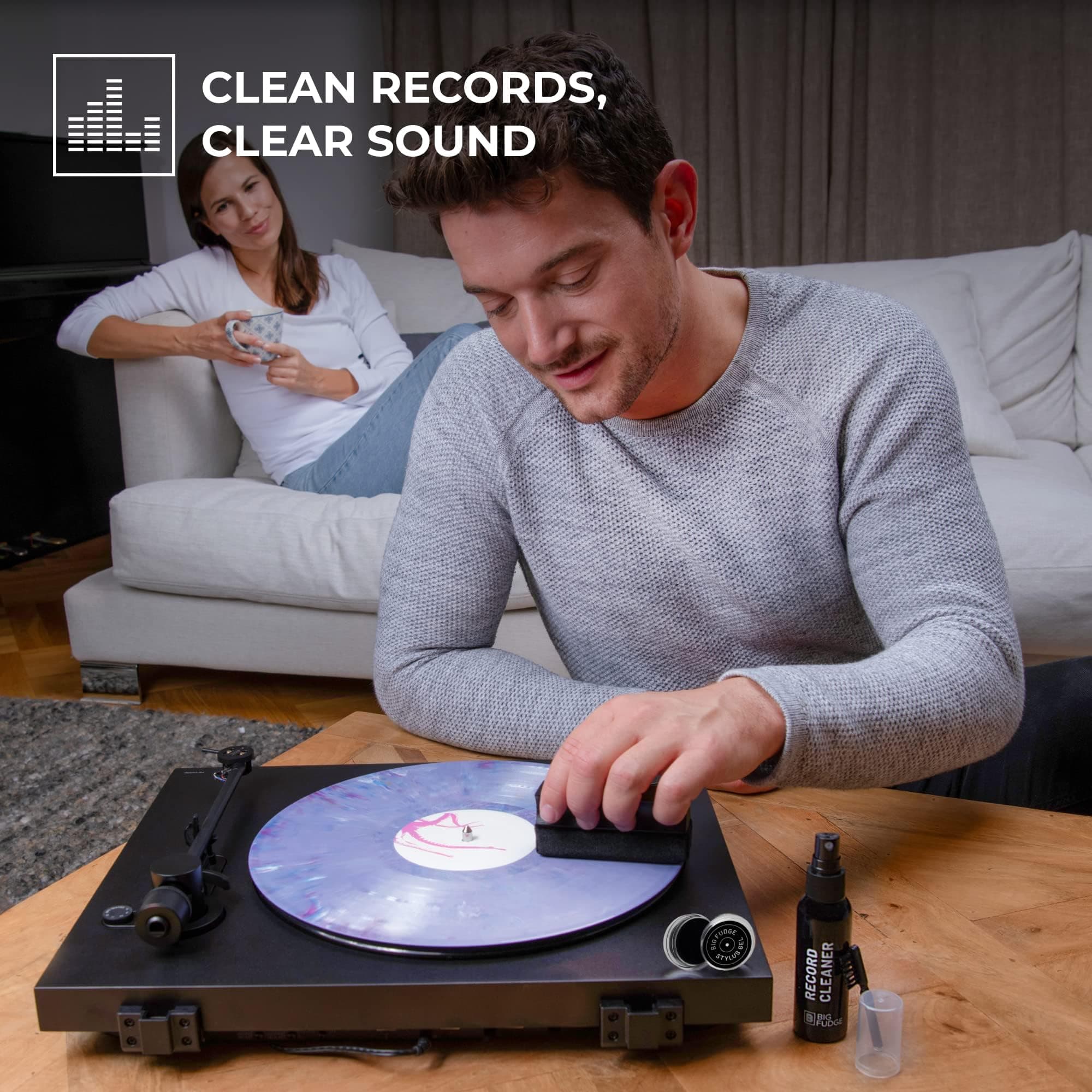 Big Fudge Record Cleaning Kit Professional Series - Vinyl Record Cleaner - Includes Vinyl Brush, Cleaning Fluid, Stylus Gel, Velvet Brush, Padded Case - view 6