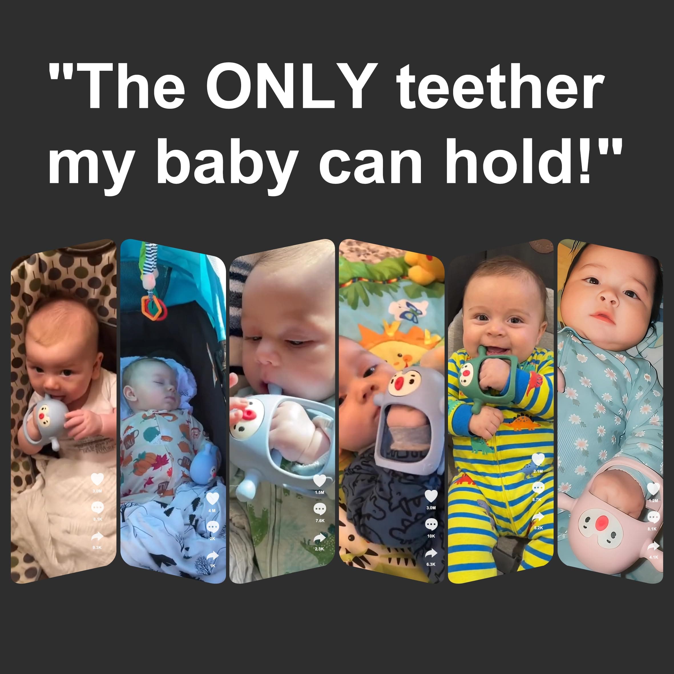 Smily Mia Baby Teething Toys for 0-6Months | Penguin Teether | Hand Teether | Teething Mittens | Light Blue - view 7