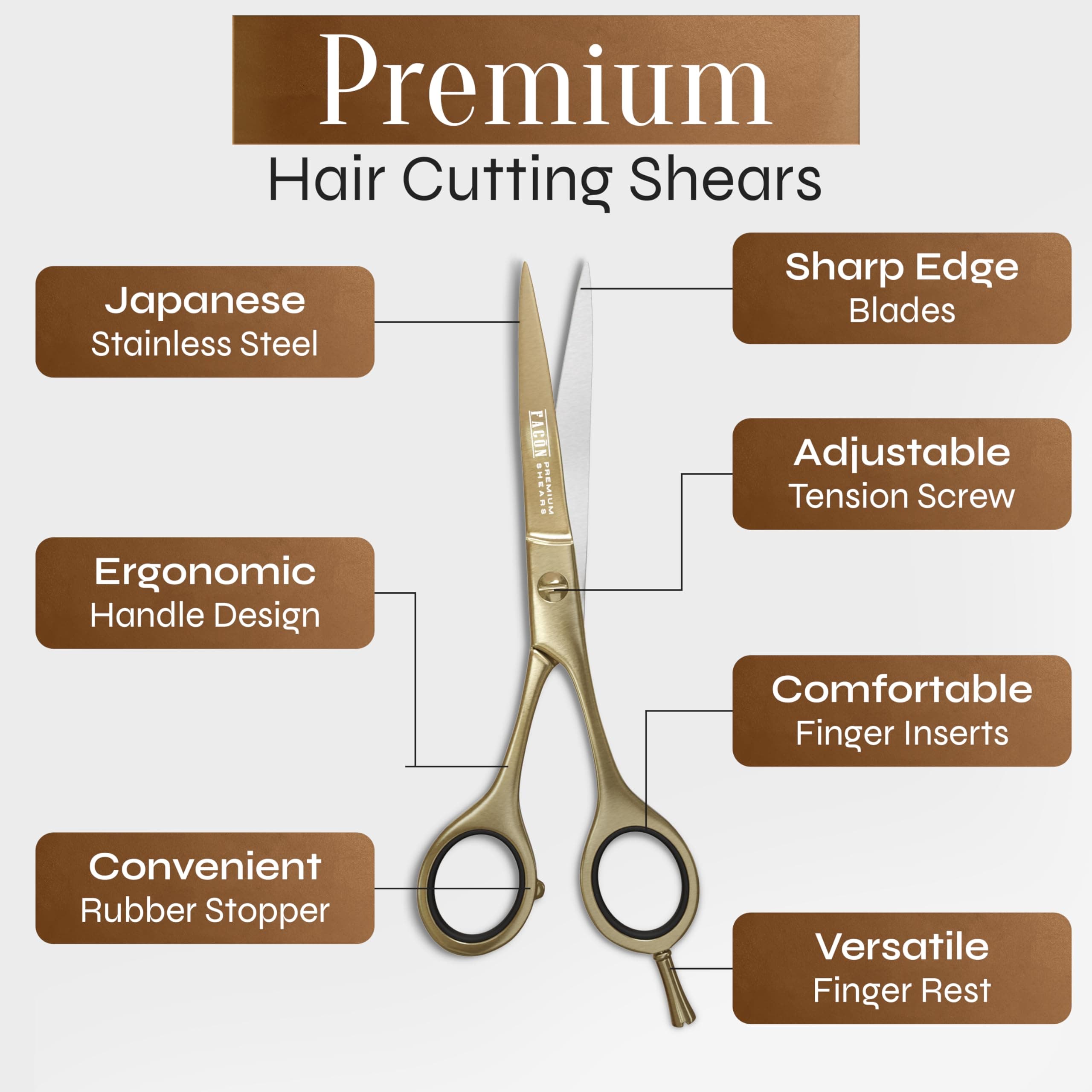 FACON Professional Hair Cutting Scissors 6.5 Inch Japanese Stainless Steel Barber Shears | Razor Edge Precision - view 6