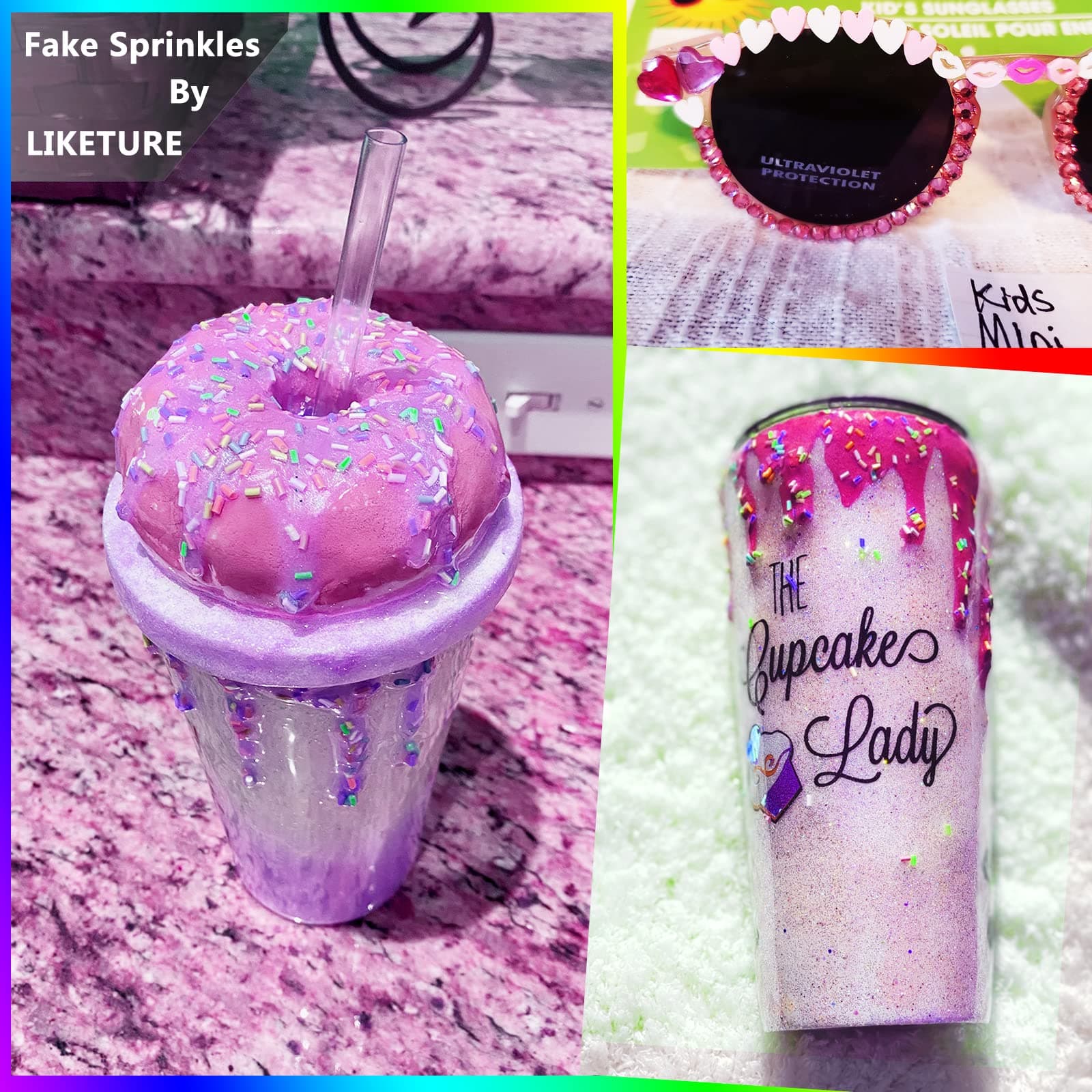 LIKETURE Fake Sprinkles 12 Jars 180g | DIY Nail Art & Resin Crafts | 12 Mixed Colors - view 4