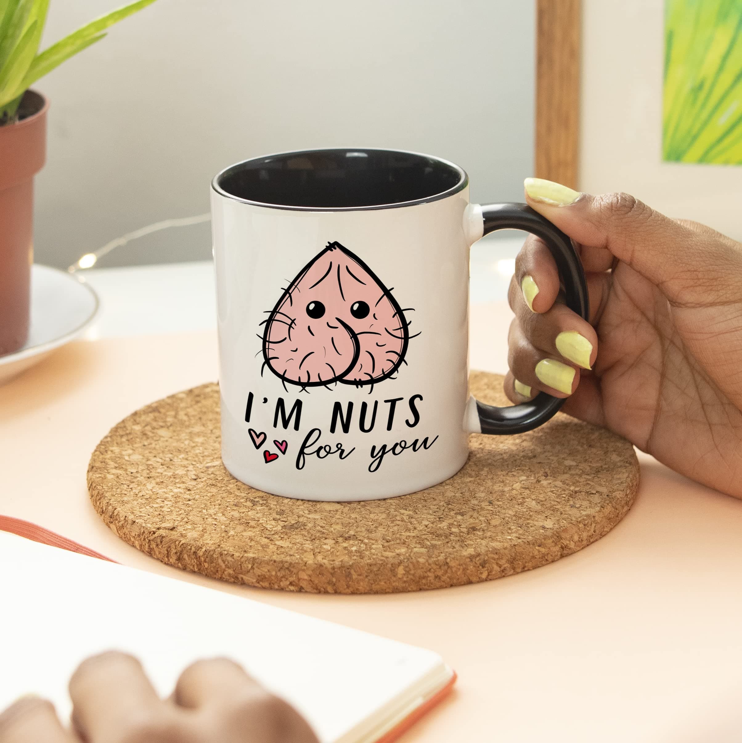 YouNique Designs I'm Nuts About You Mug Anniversary Coffee Cup 11oz | Unique Sexy Gift - view 5