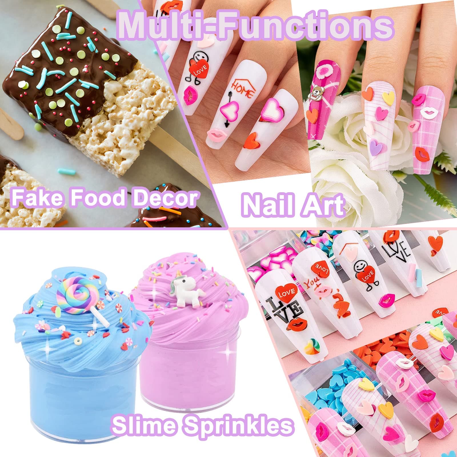 LIKETURE Fake Sprinkles 12 Jars 180g | DIY Nail Art & Resin Crafts | 12 Mixed Colors - view 6