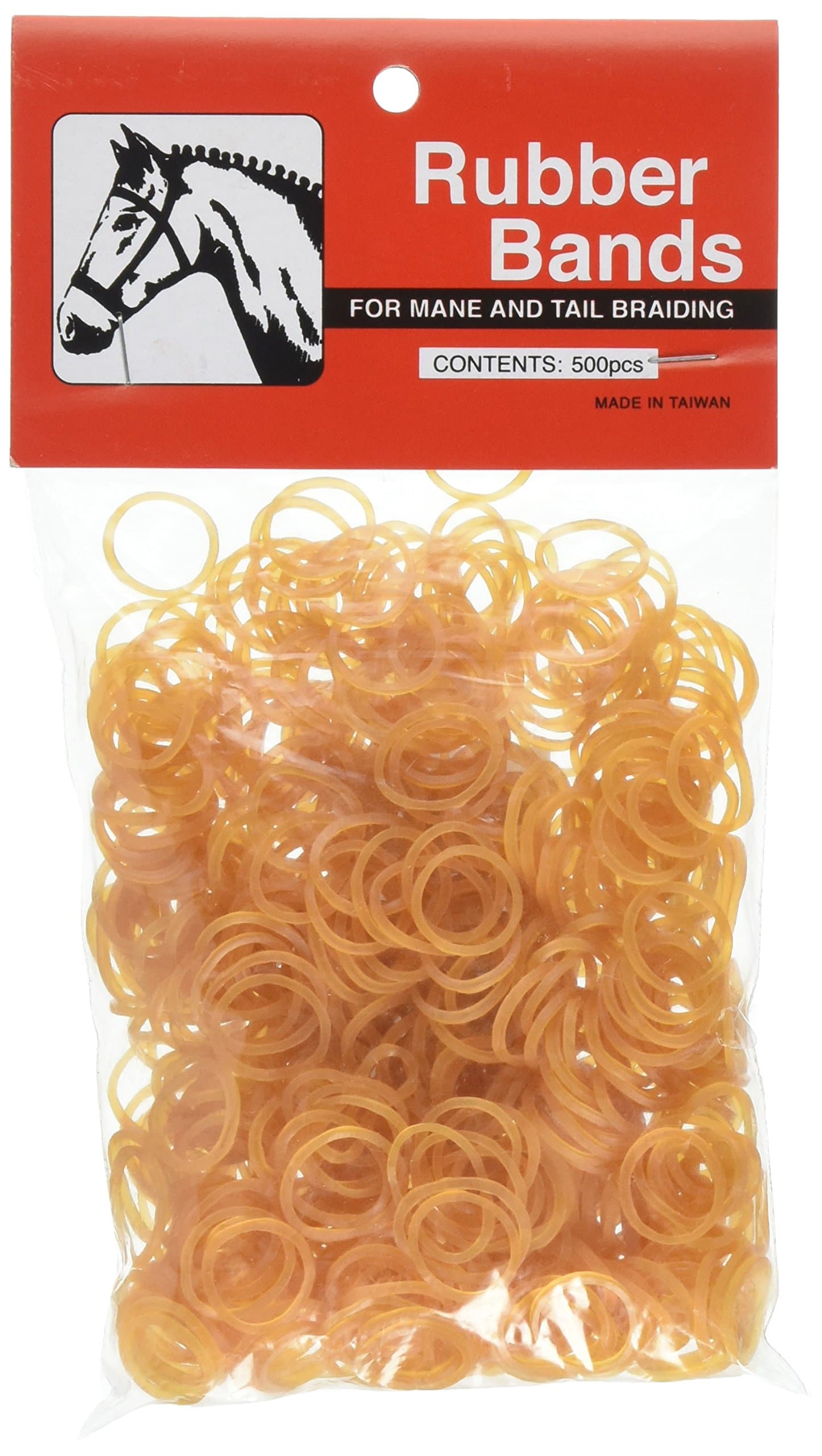 Partrade Rubber Braid Bands Chestnut 5" | Horse Grooming Supplies - main product image