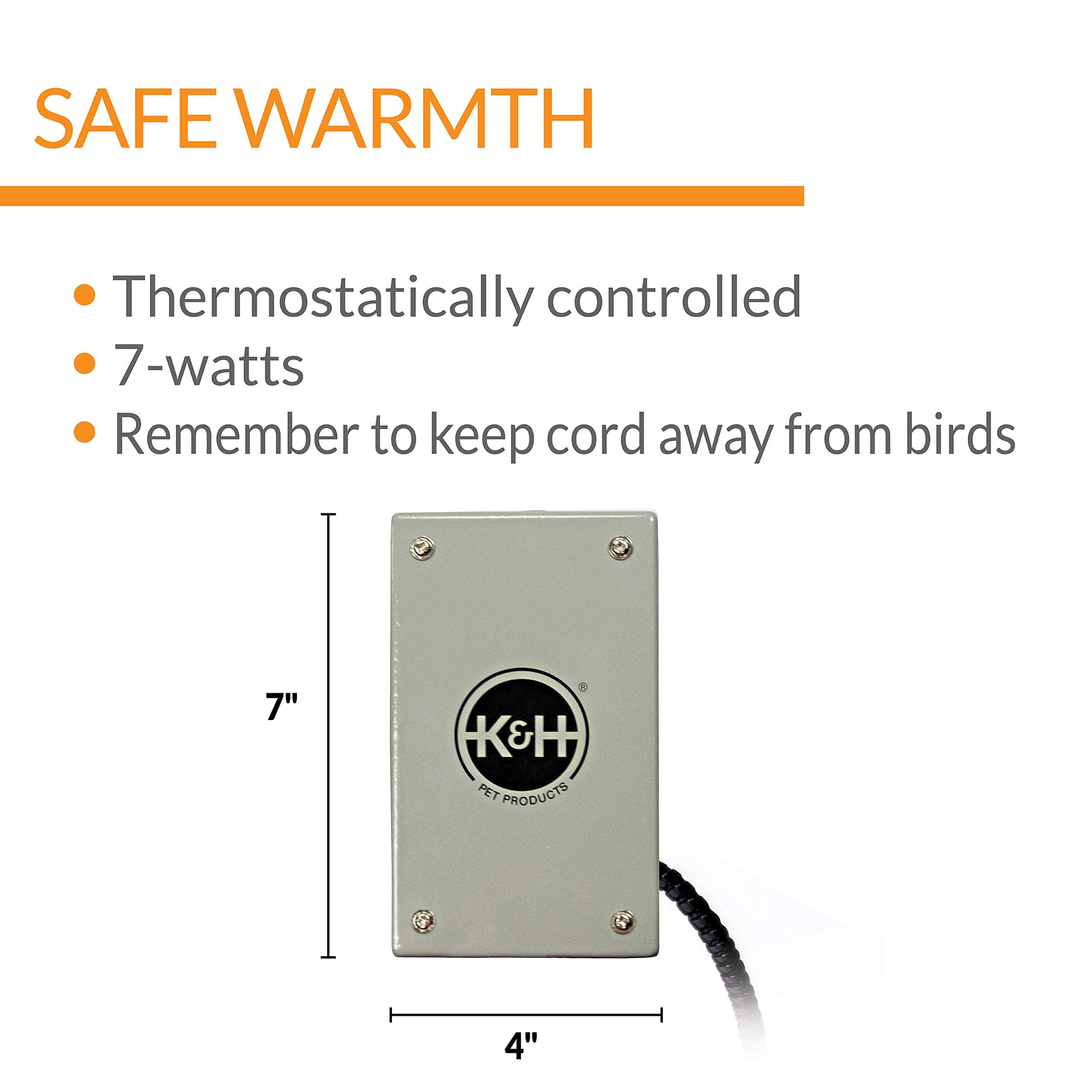 K&H Pet Products Snuggle-Up Bird Warmer 17.8 cm (7x4 in) | Low Voltage Bird Cage Heater for Exotic Birds - view 2