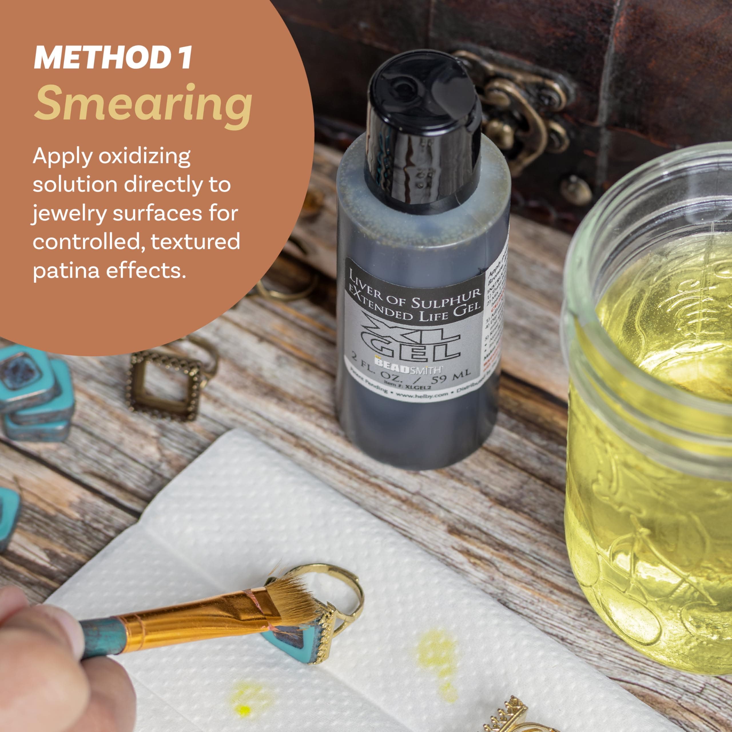 The Beadsmith XL Gel Liver of Sulfur 59ml | Extended Life Patina for Metal Art & Jewelry - view 3