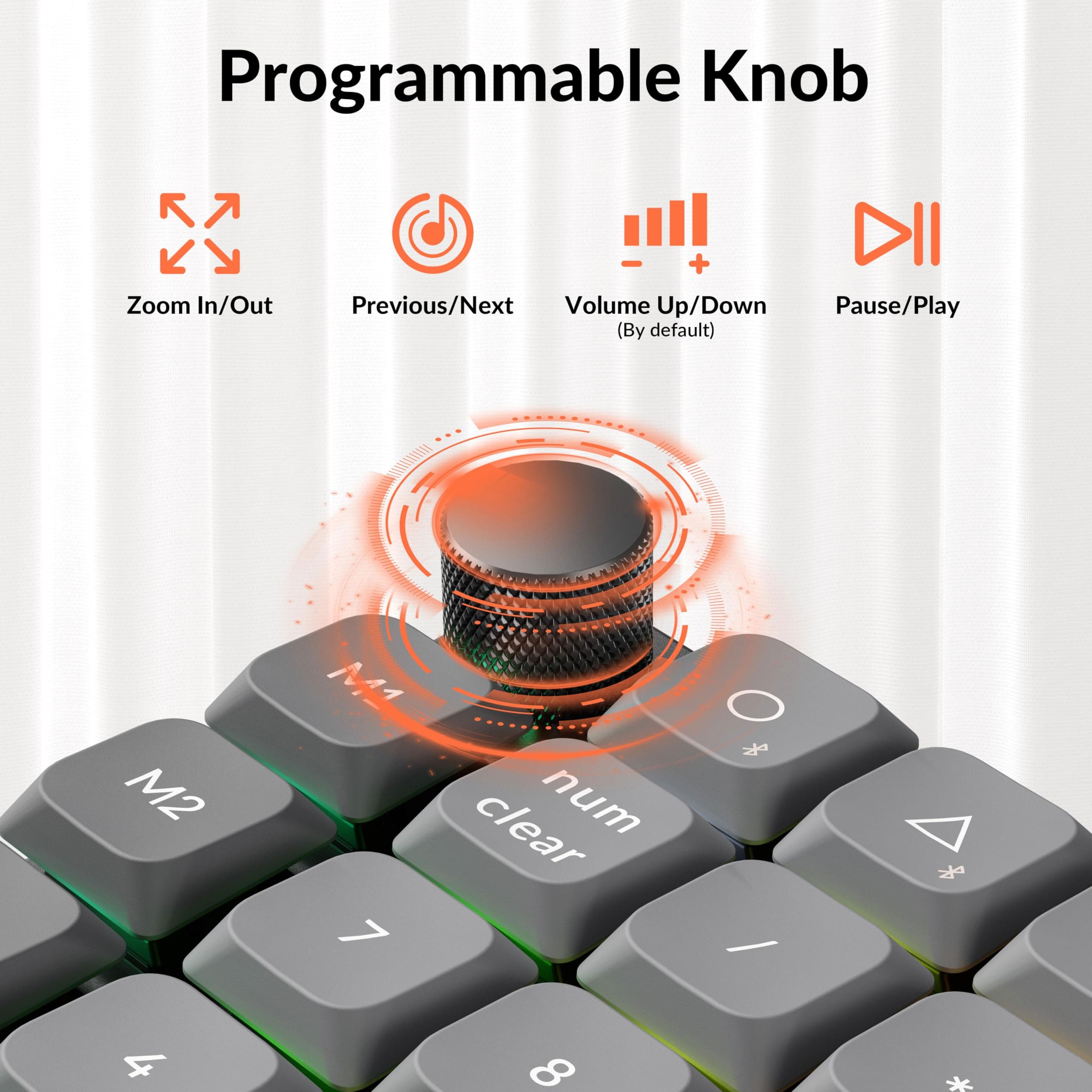 Keychron K0 Max Wireless Low-Profile Numeric Pad with RGB & Bluetooth 5.3 | Programmable, Hot-Swappable Brown Switch, 27 Keys - view 5
