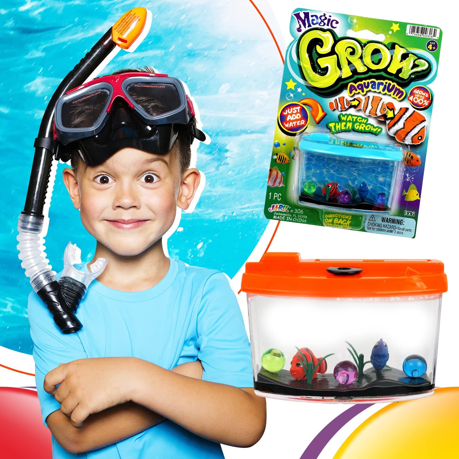 JA-RU Magic Growing Fish Aquarium Toy for Kids - 2 Packs | Educational Sea Creatures - view 4