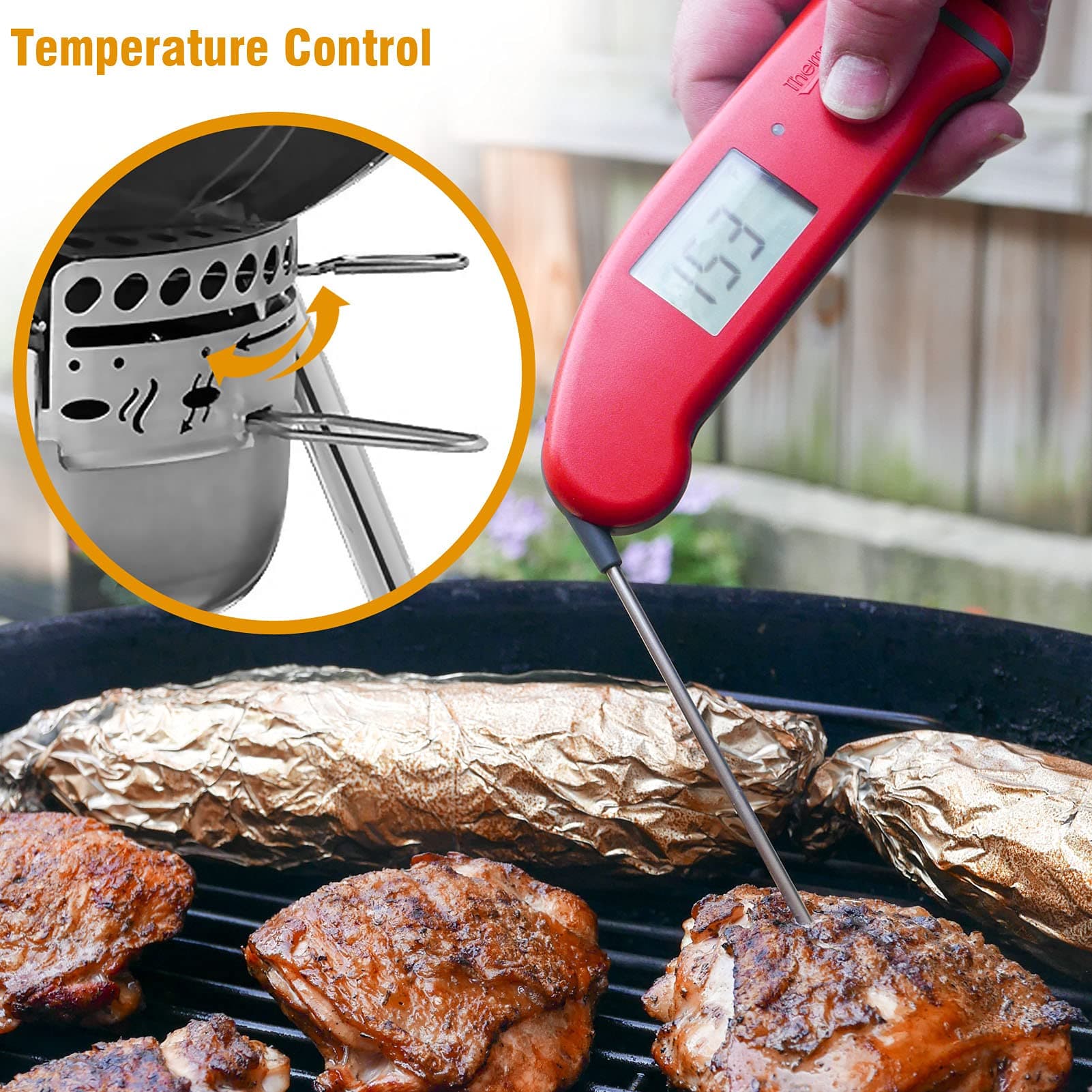 GazyGrill 22-1/2-Inch One-Touch Cleaning System Kit for Weber Kettle Grills | Silver - view 4
