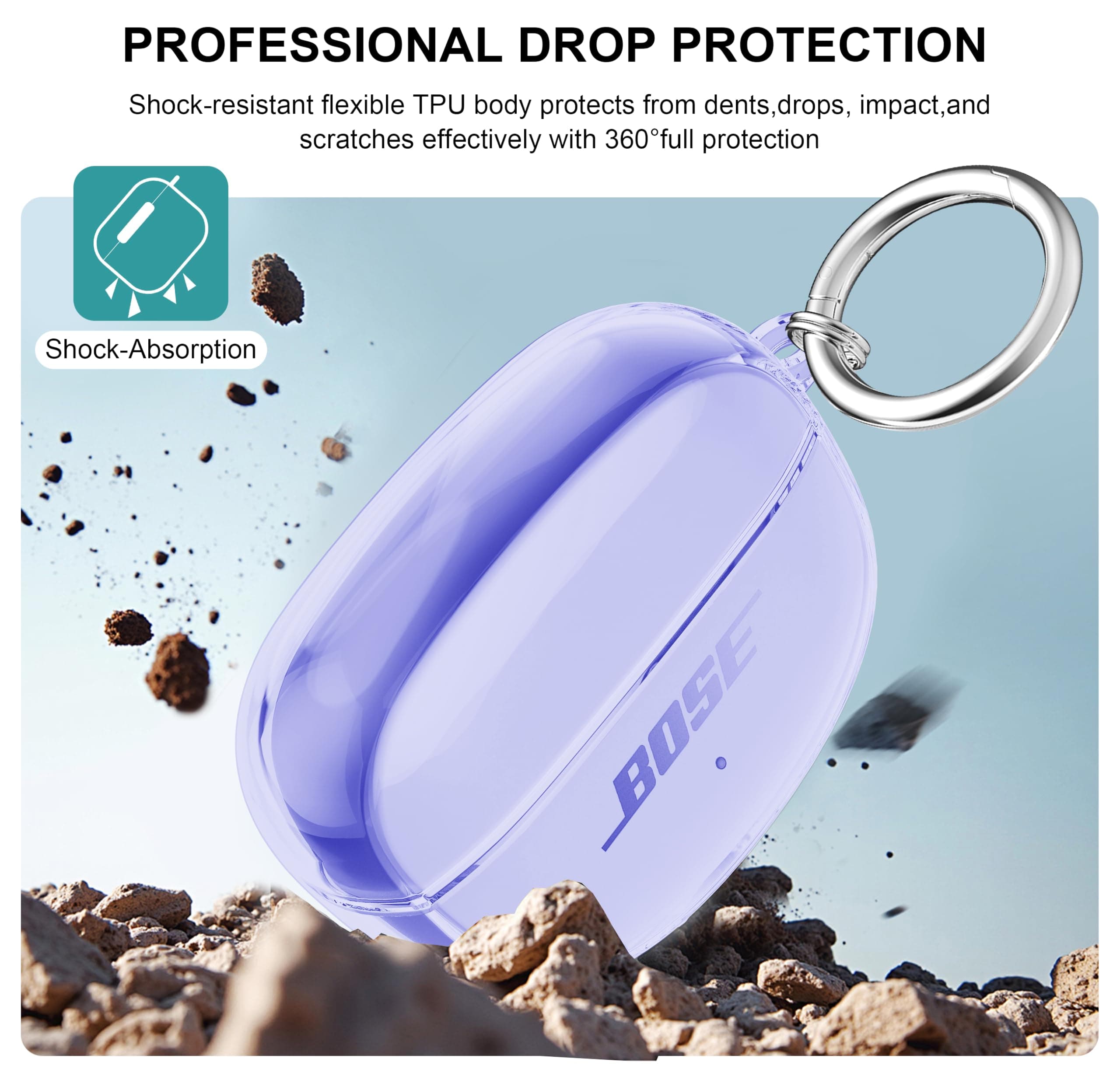 Aircawin for Bose Ultra Open Earbuds Case Clear | Lightweight, Shockproof & Durable (40g) - view 4
