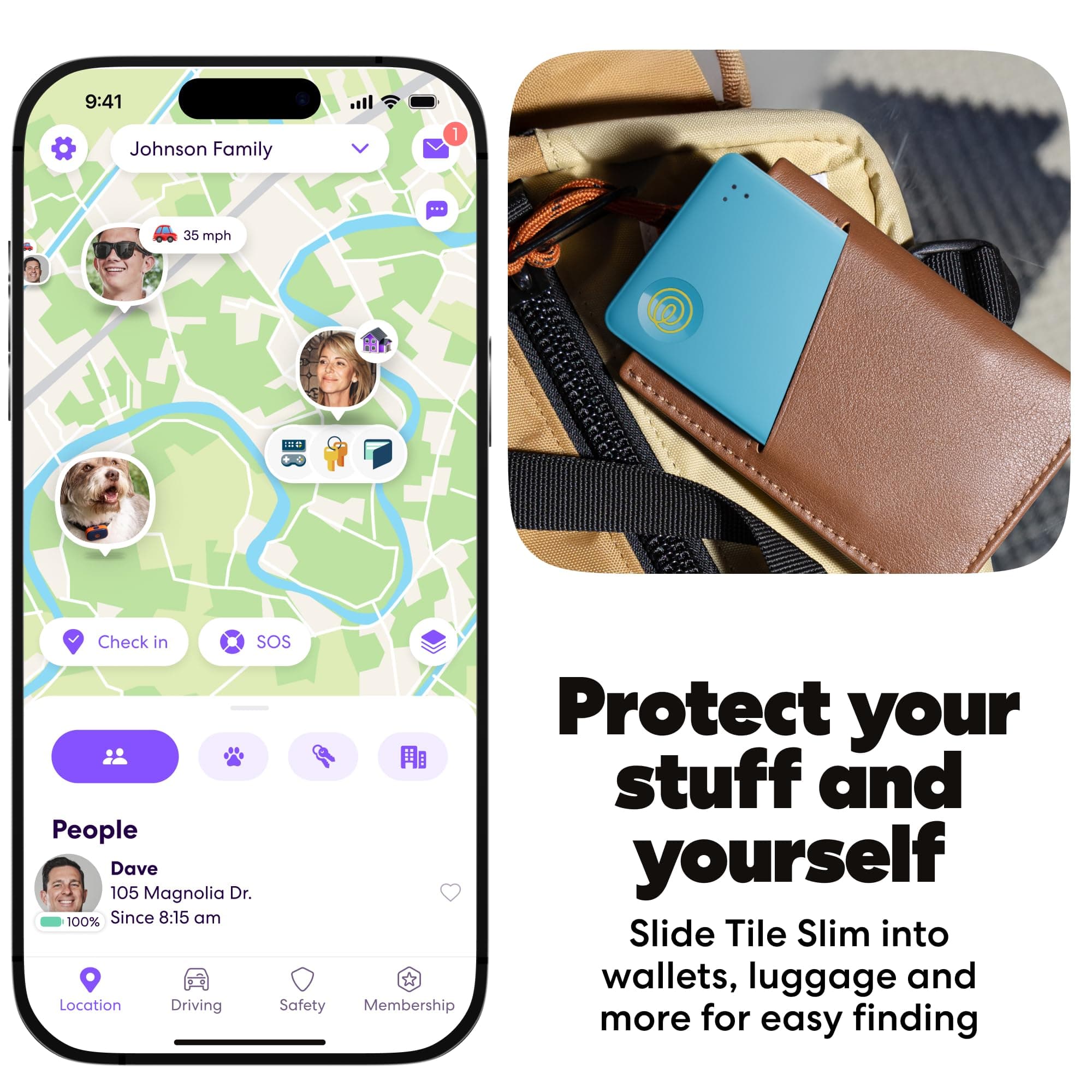 Life360 Tile Slim Wallet Finder Bluetooth Tracker for iOS & Android | Discreet, Last Location & SOS - view 3