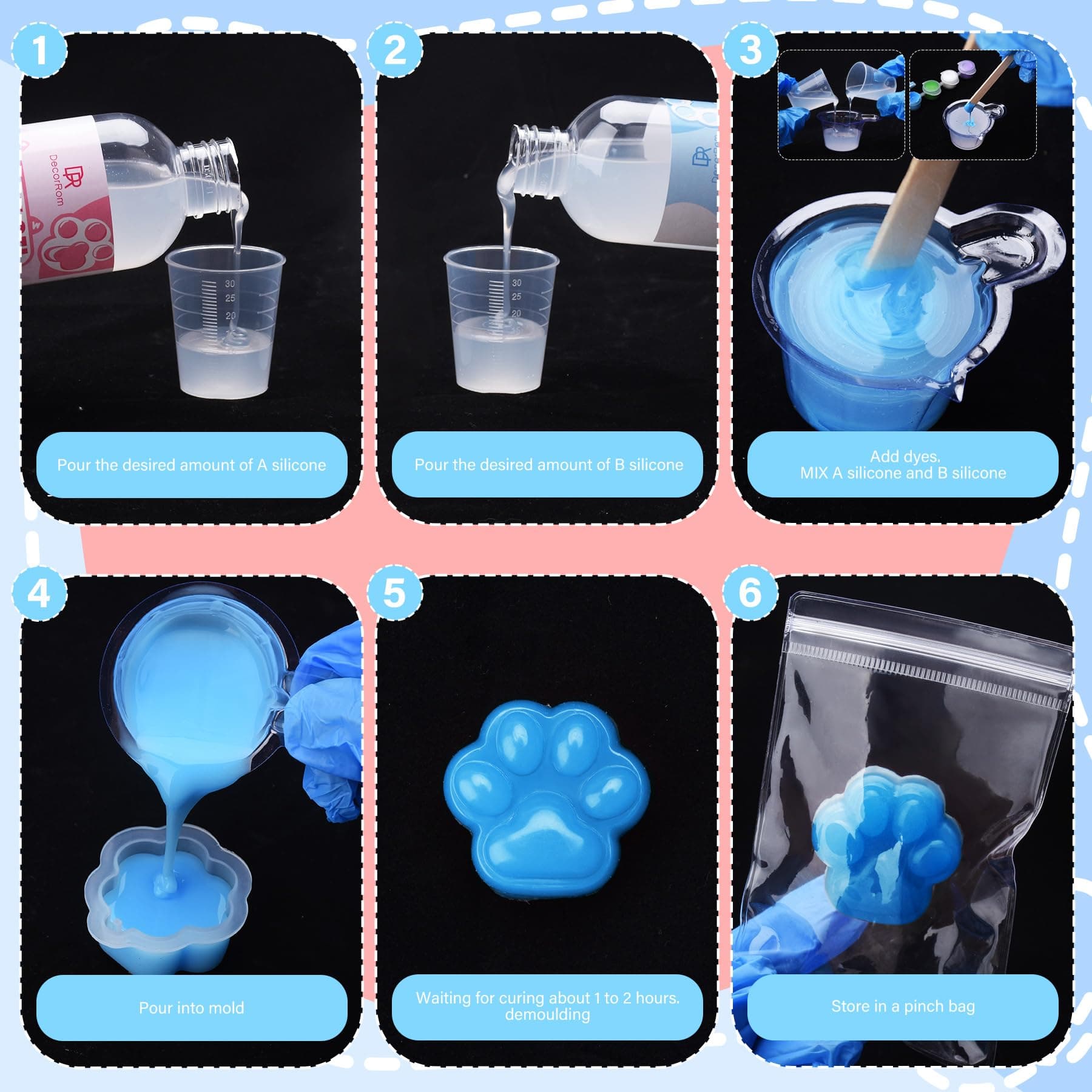 DecorRom Gel for Taba Squishy Kit 7oz Liquid Silicone | Ultra-Soft Fast Cure for Stress Relief (70-120 chars) - view 7