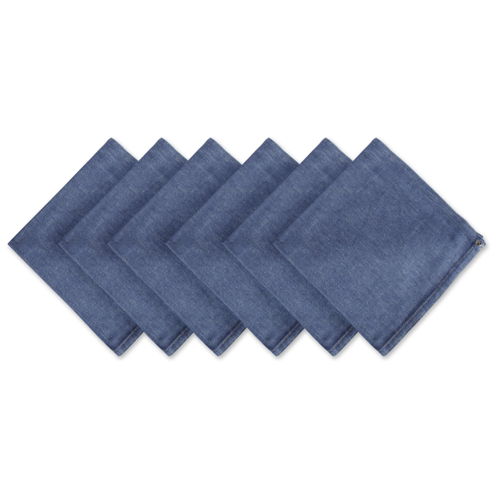 DII Solid Napkin Set Collection, 20x20 in Denim | 6 Piece Cotton Table Napkins - main product image