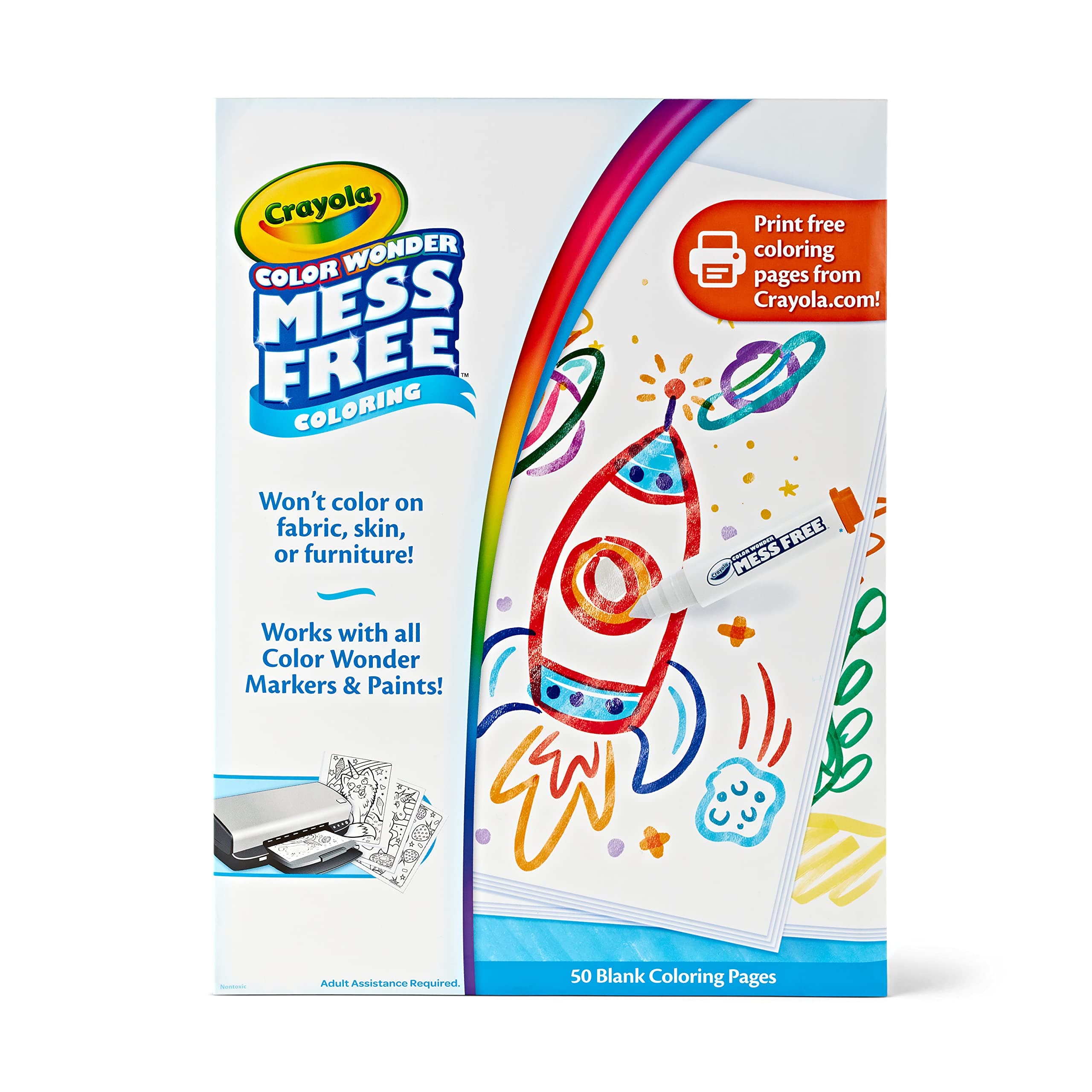 Crayola Color Wonder Blank Coloring Pages (50ct) | Mess Free Printable Art Paper for Toddlers - main product image