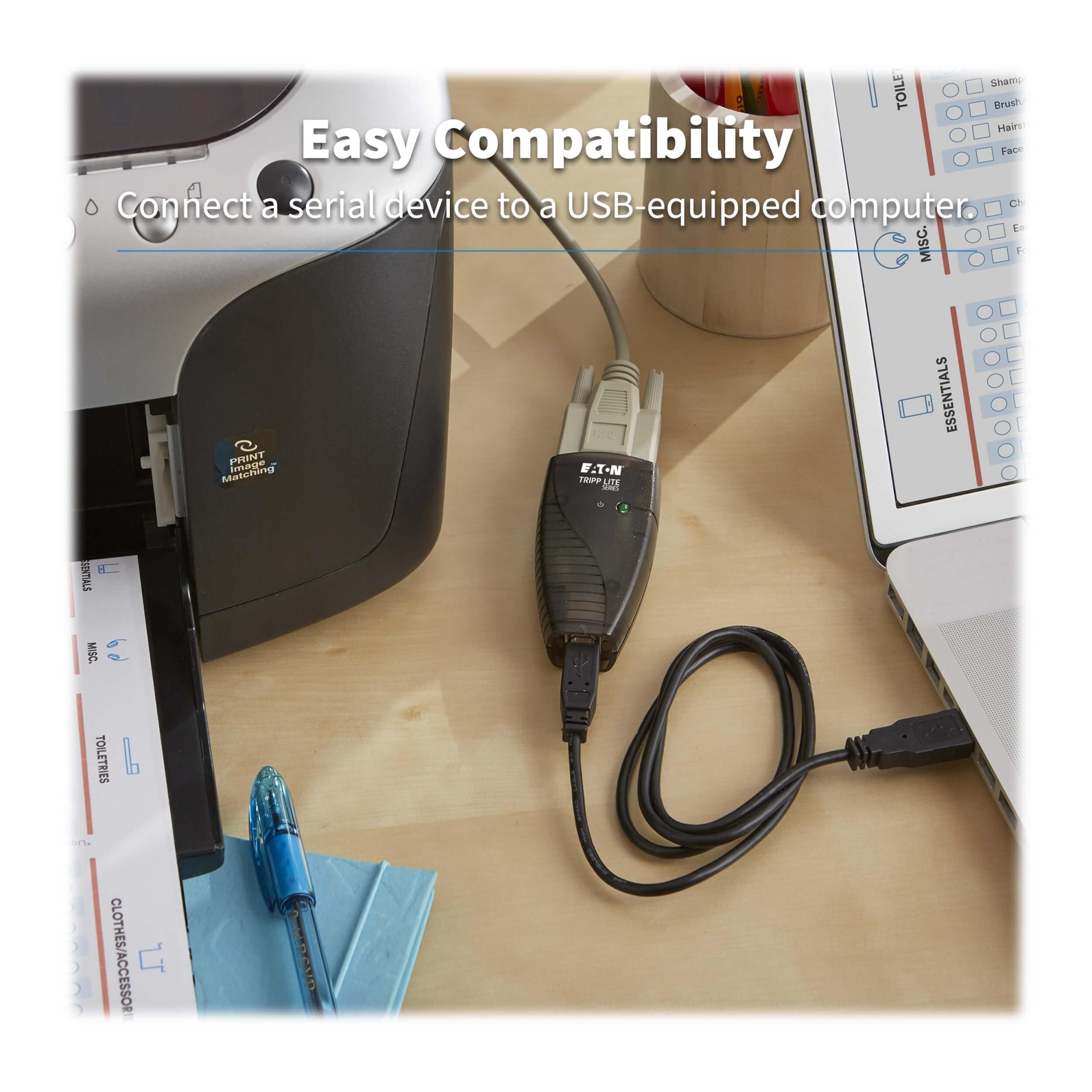 TRIPP LITE Keyspan High-Speed USB to Serial Adapter | USB-A to DB9 RS232 Male, 3 ft / 0.91 m, Windows & Mac Compatible - view 2