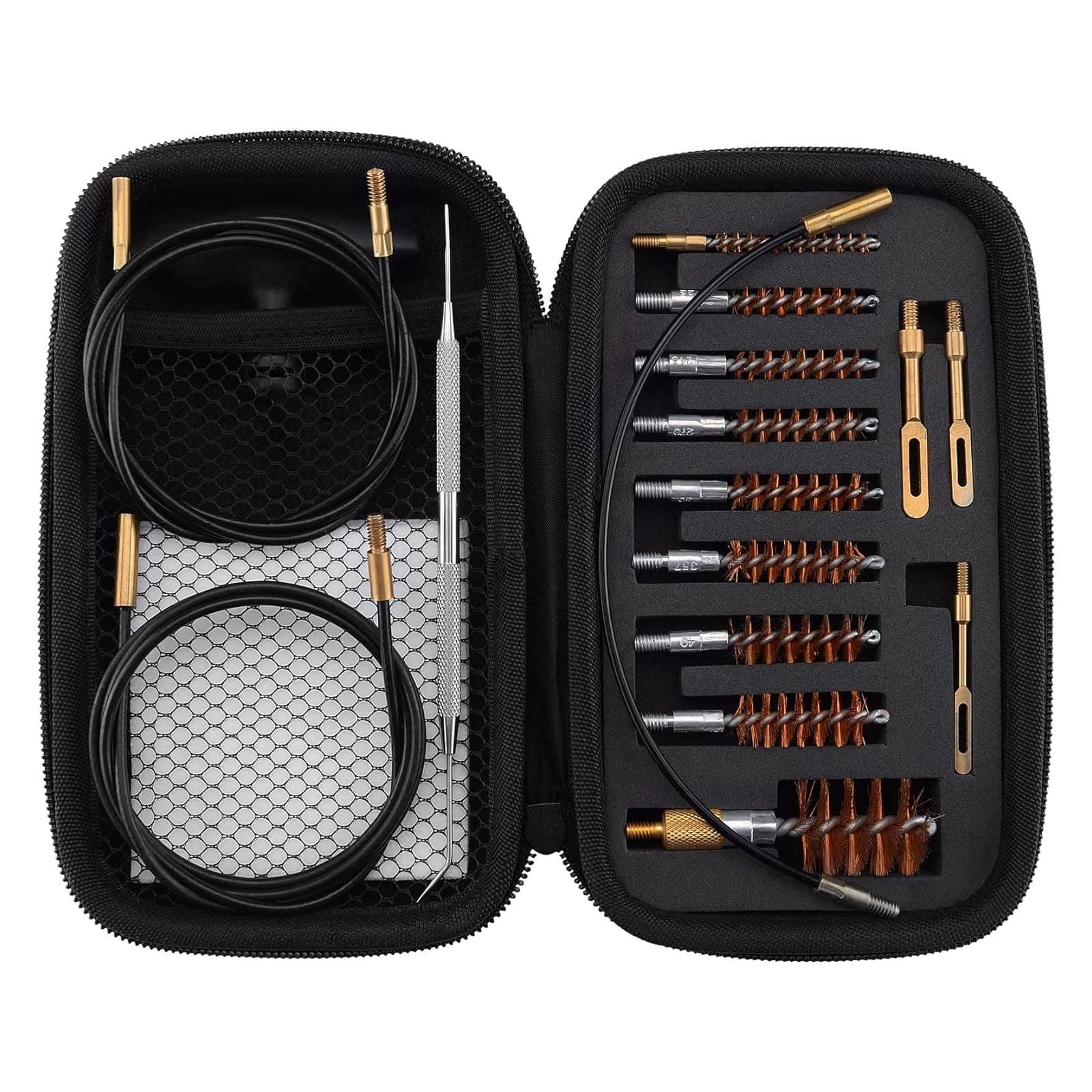 BOOSTEADY Gun Cleaning Kit .17 .22/.223/5.56MM .243 .280 .30 .357/9MM .40 .45 12GA | Multi-Caliber Bore Brushes & Coated Cables - main product image