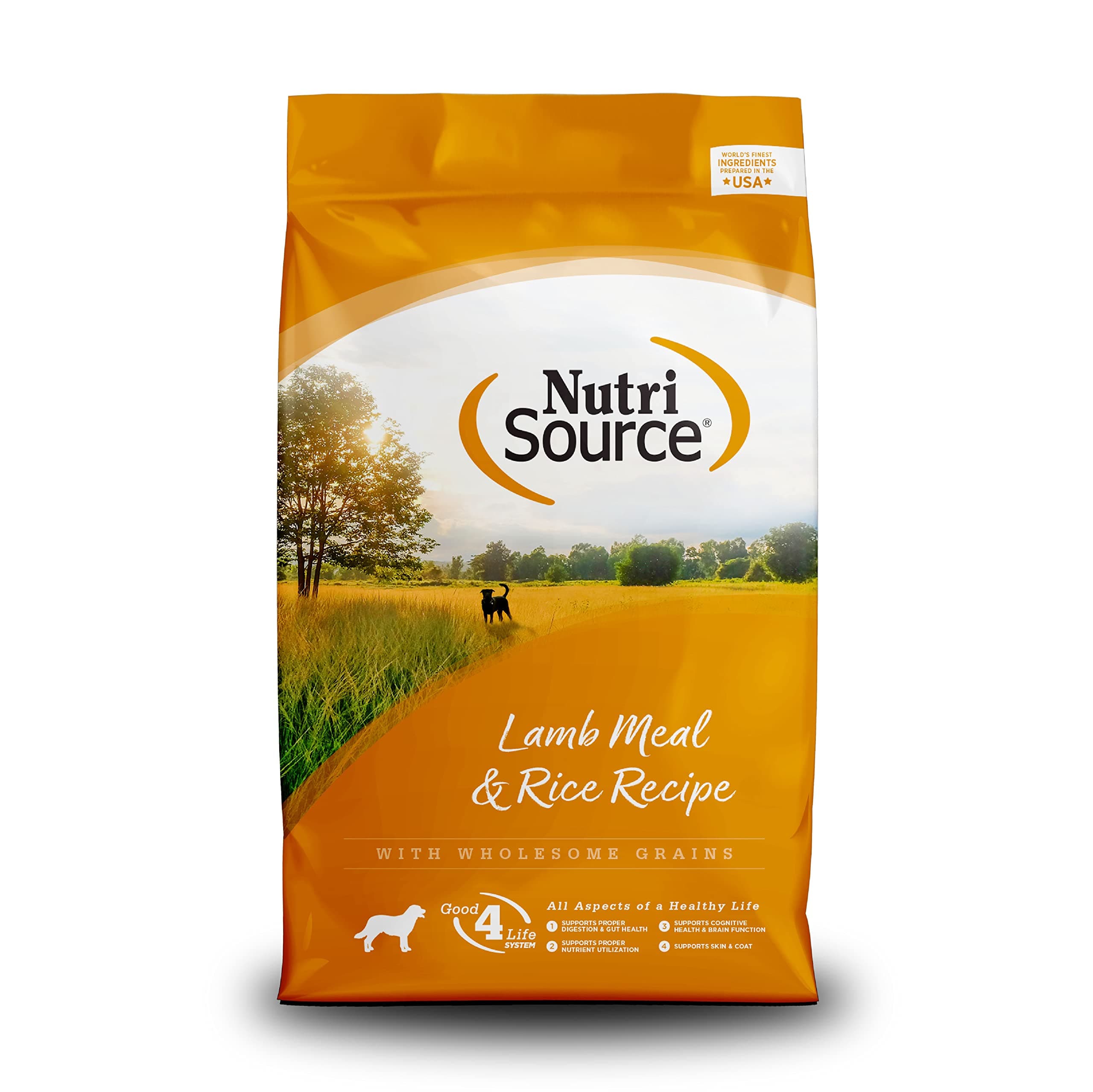 NutriSource Adult Dry Dog Food, Lamb Meal & Rice, 26 lb | Supports Muscle & Digestion - main product image