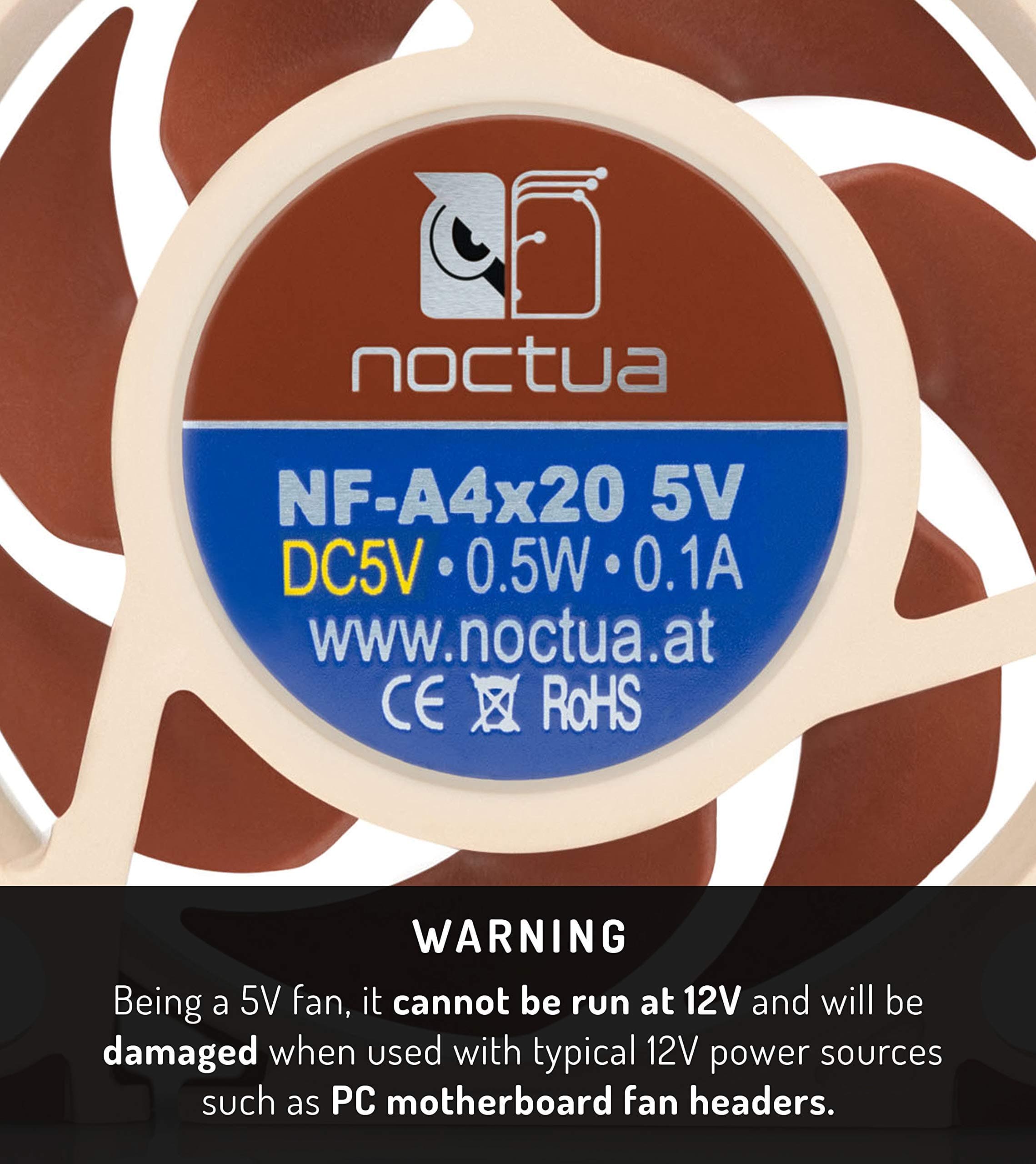 Noctua NF-A4x20 5V Quiet Fan 40mm | Premium 5V, Low Noise, 6-Year Warranty - view 3