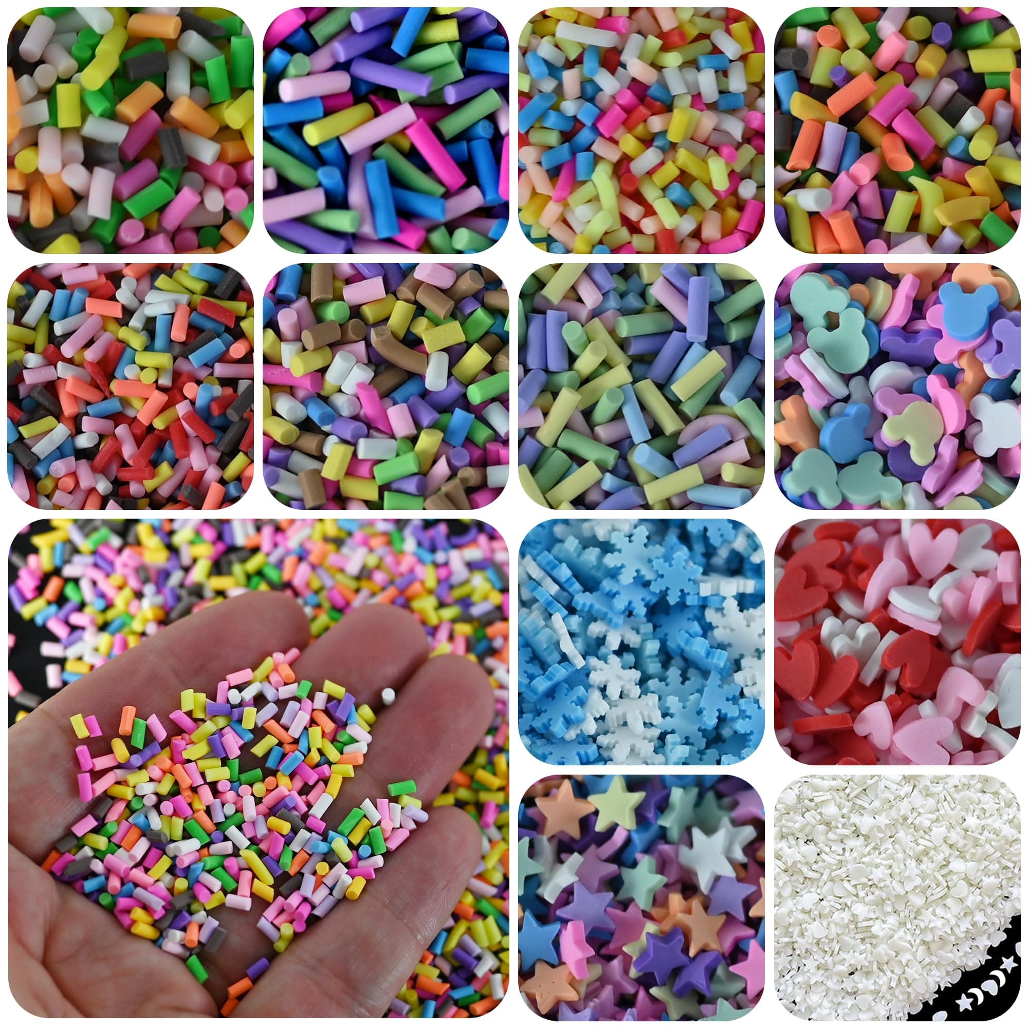 LIKETURE Fake Sprinkles 12 Jars 180g | DIY Nail Art & Resin Crafts | 12 Mixed Colors - view 2