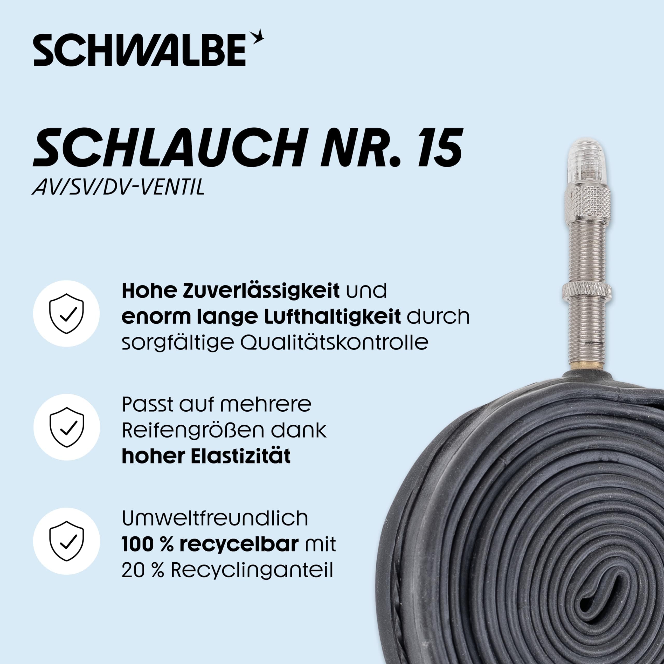 Schwalbe 700x18/28 SV15 Bicycle Tube - 40mm Presta Valve | Extra Light, Reliable, 700x18/28c - view 2