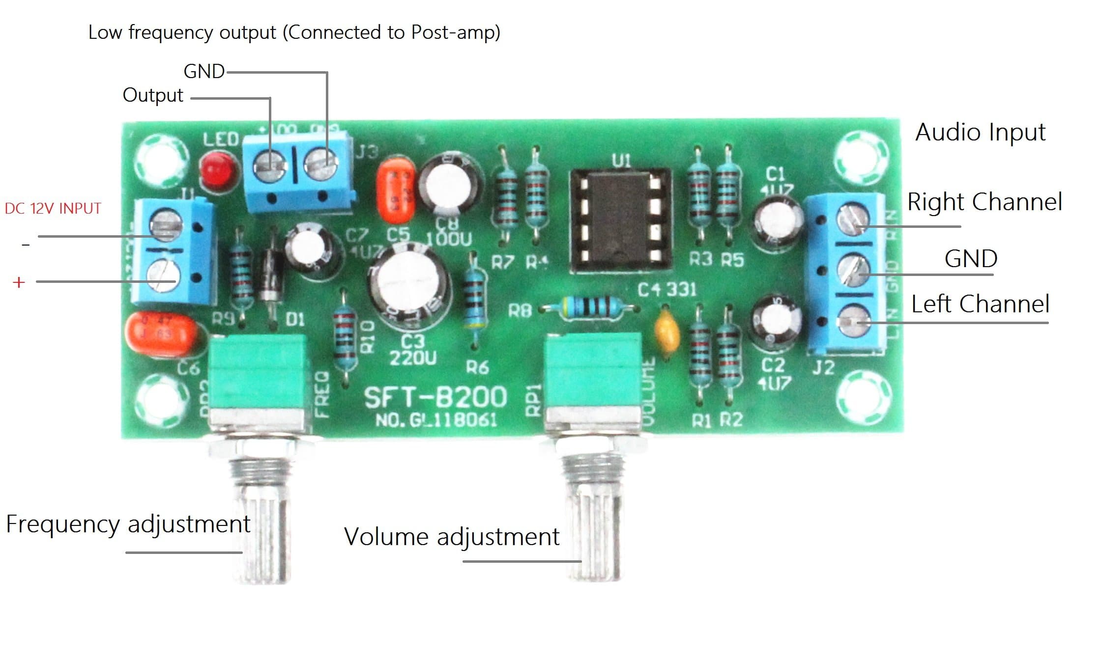 NOYITO NE5532 Single Supply Low-Pass Filter Board 10-24V | Subwoofer Preamp for Home Audio - view 2