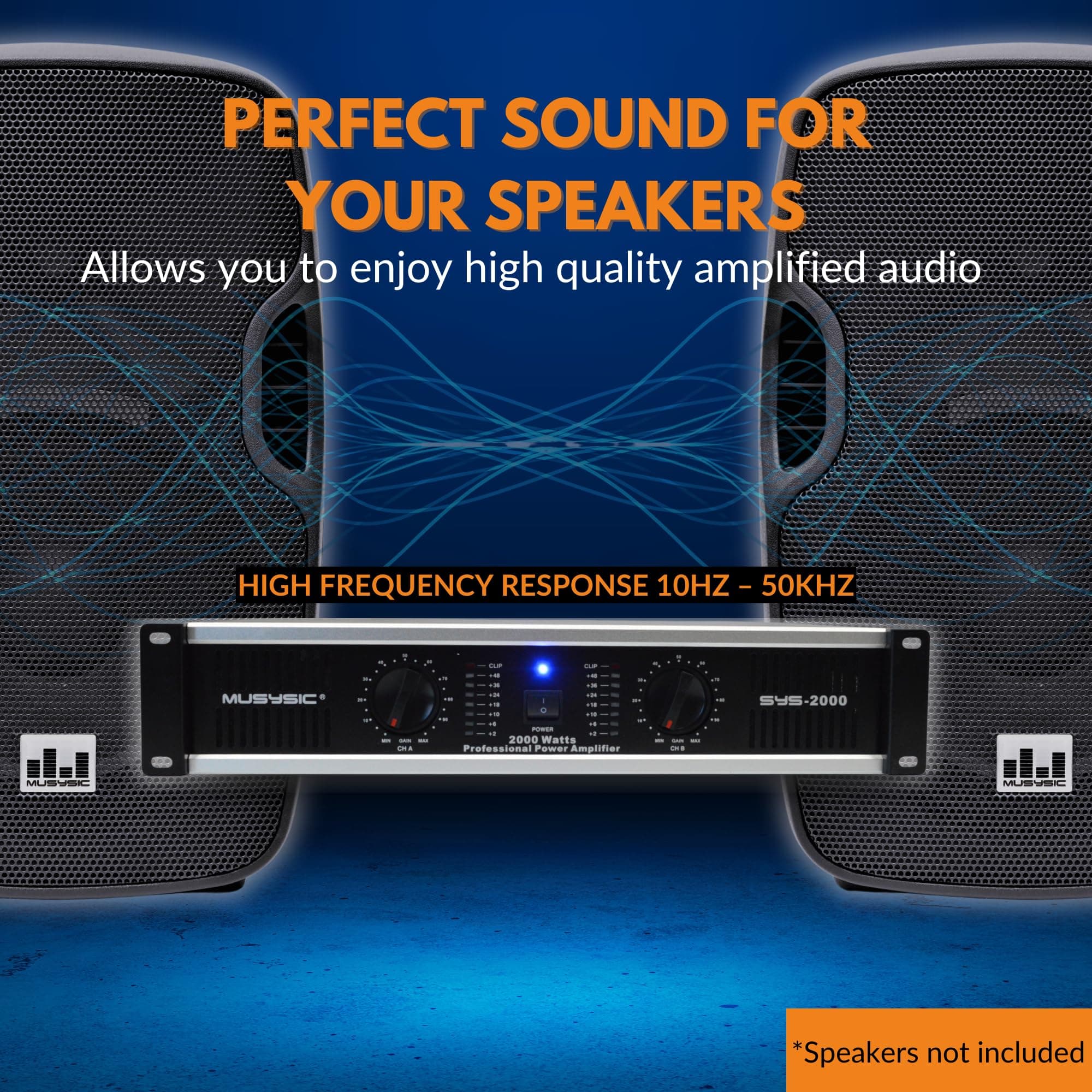 MUSYSIC Power Amplifier 2000 Watts | 2 Channel PA Amplifier for Speakers in India - view 5