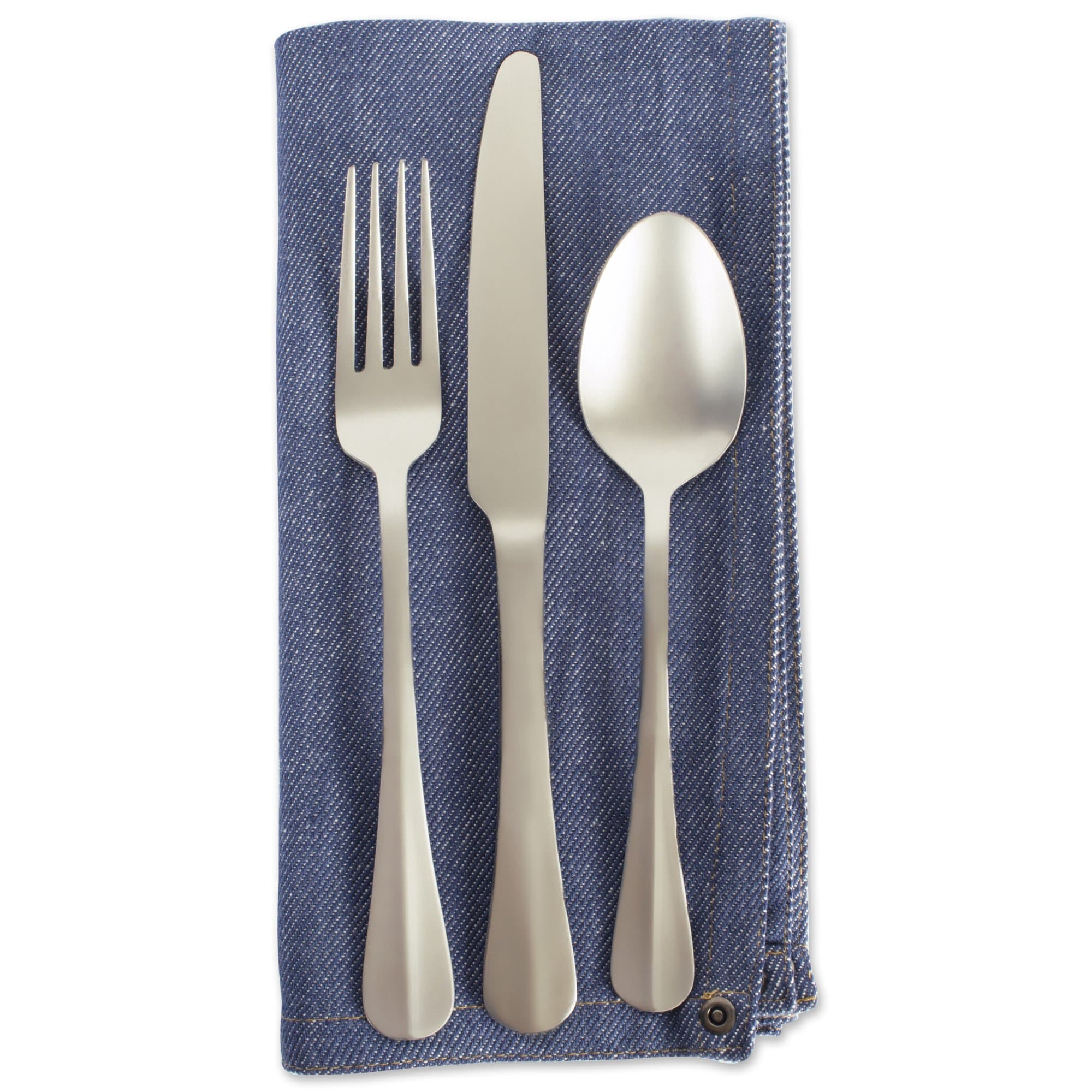 DII Solid Napkin Set Collection, 20x20 in Denim | 6 Piece Cotton Table Napkins - view 5