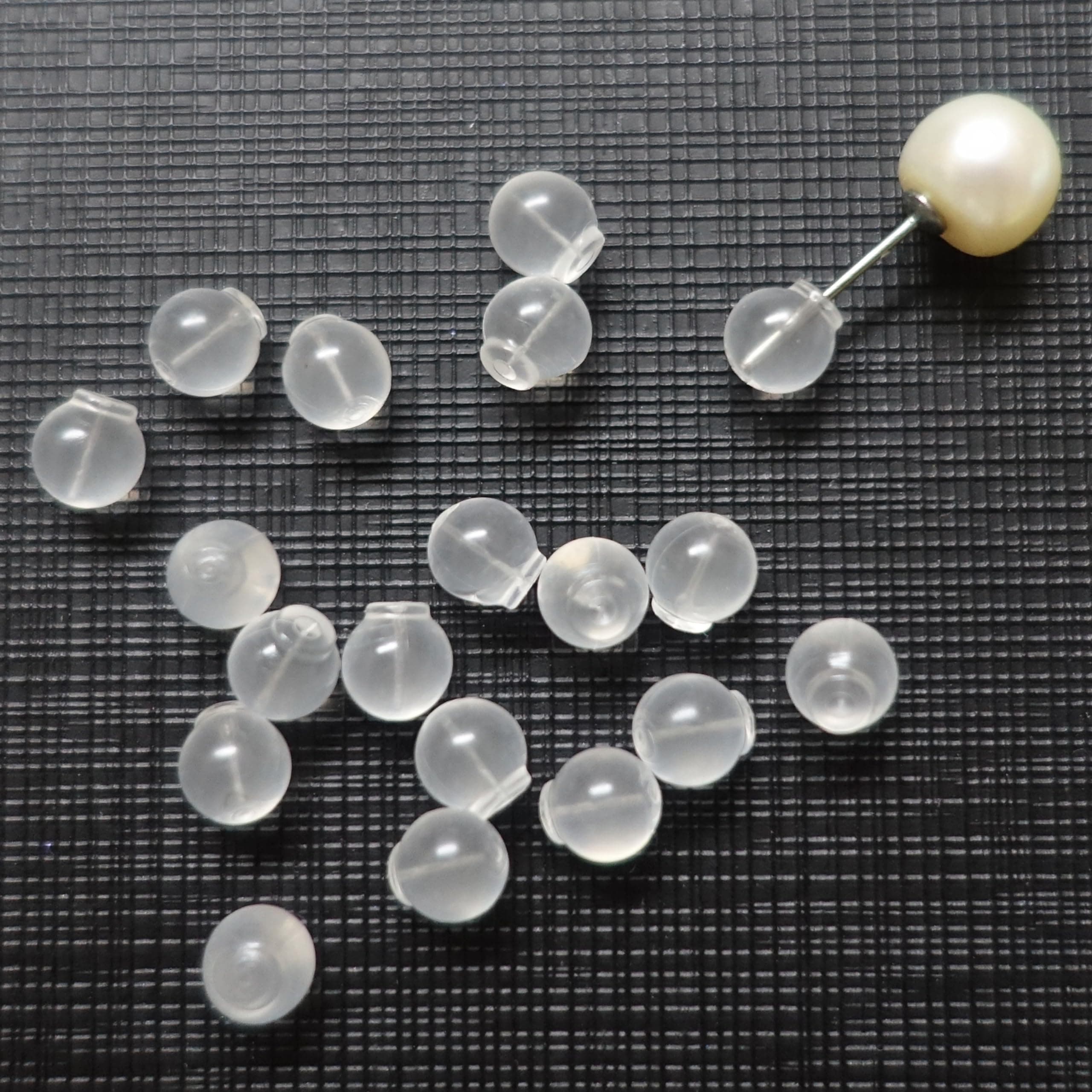 OwlkOrmy Clear 102pcs Comfort Impenetrable Soft Safety Earring Backs | TPE Medical Grade Material - main product image