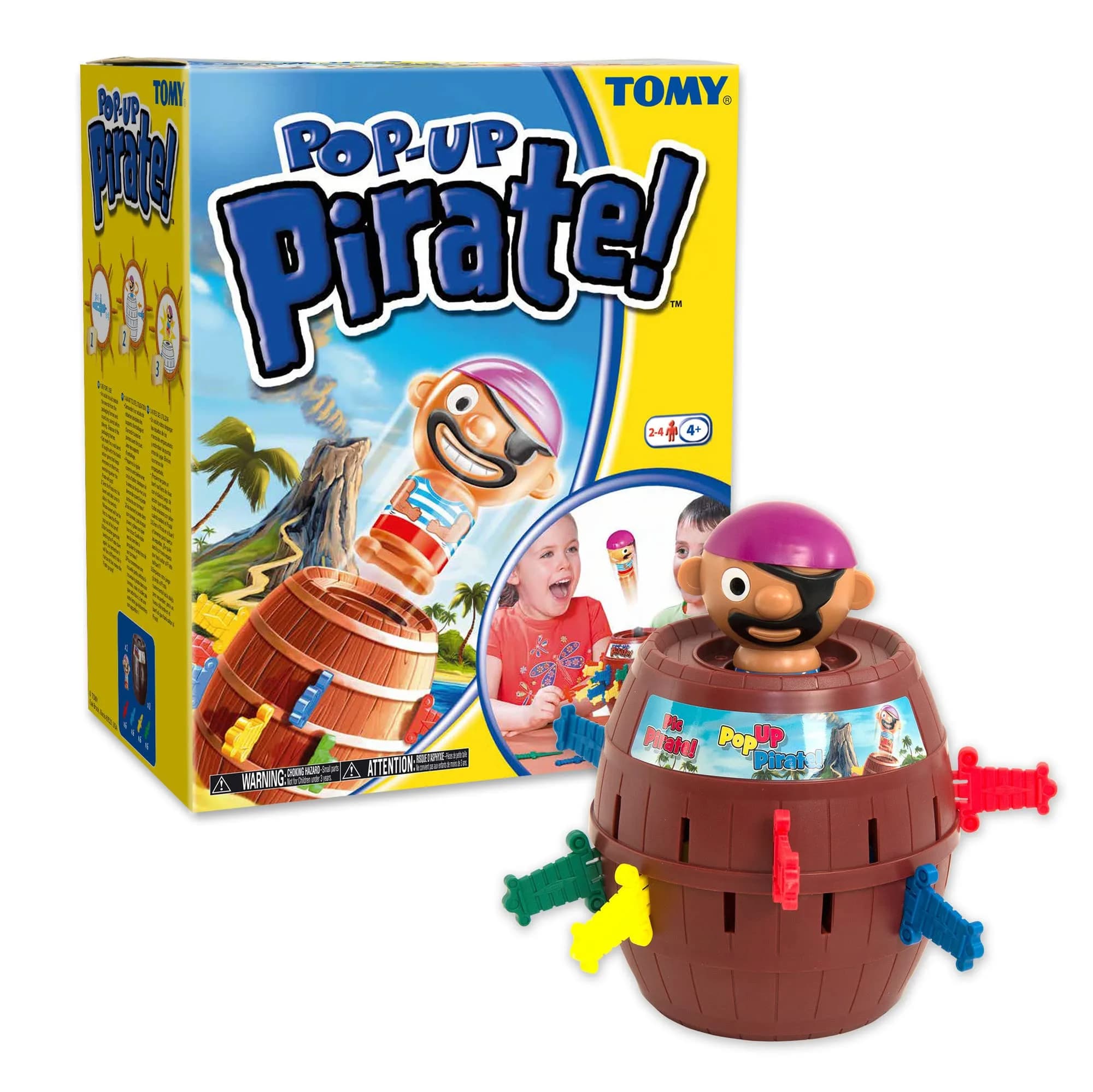 TOMY Pop Up Pirate Family Action Game | Barrel Game with 24 Swords for 2-4 Players, Ages 4+ | Non-Toxic Plastic - main product image