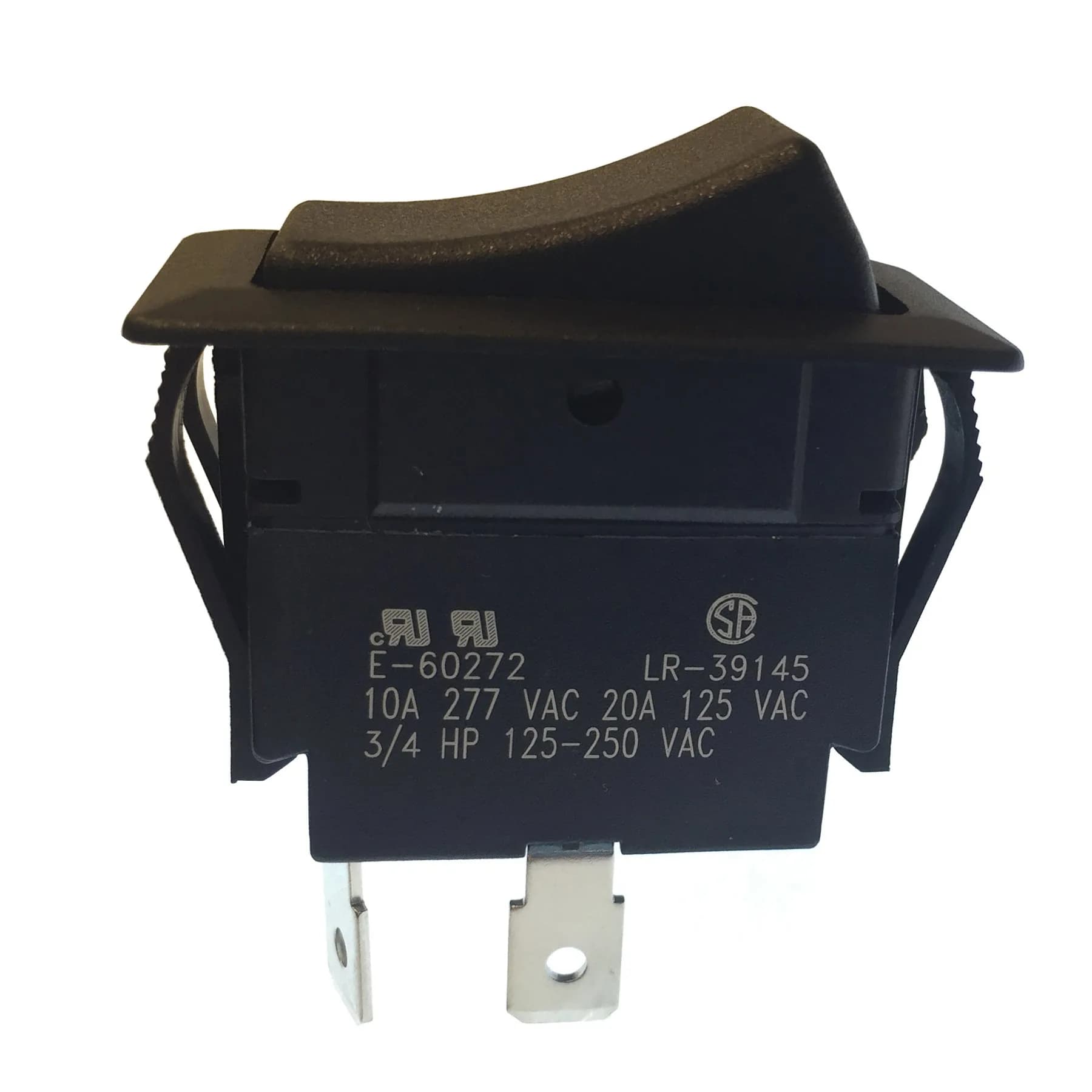 Gardner Bender GSW-45 Heavy-Duty Rocker Switch, SPST ON-OFF, 20A/125V AC, Spade Terminal, Black | Fits .830 x 1.45 Inch Panel Cutouts